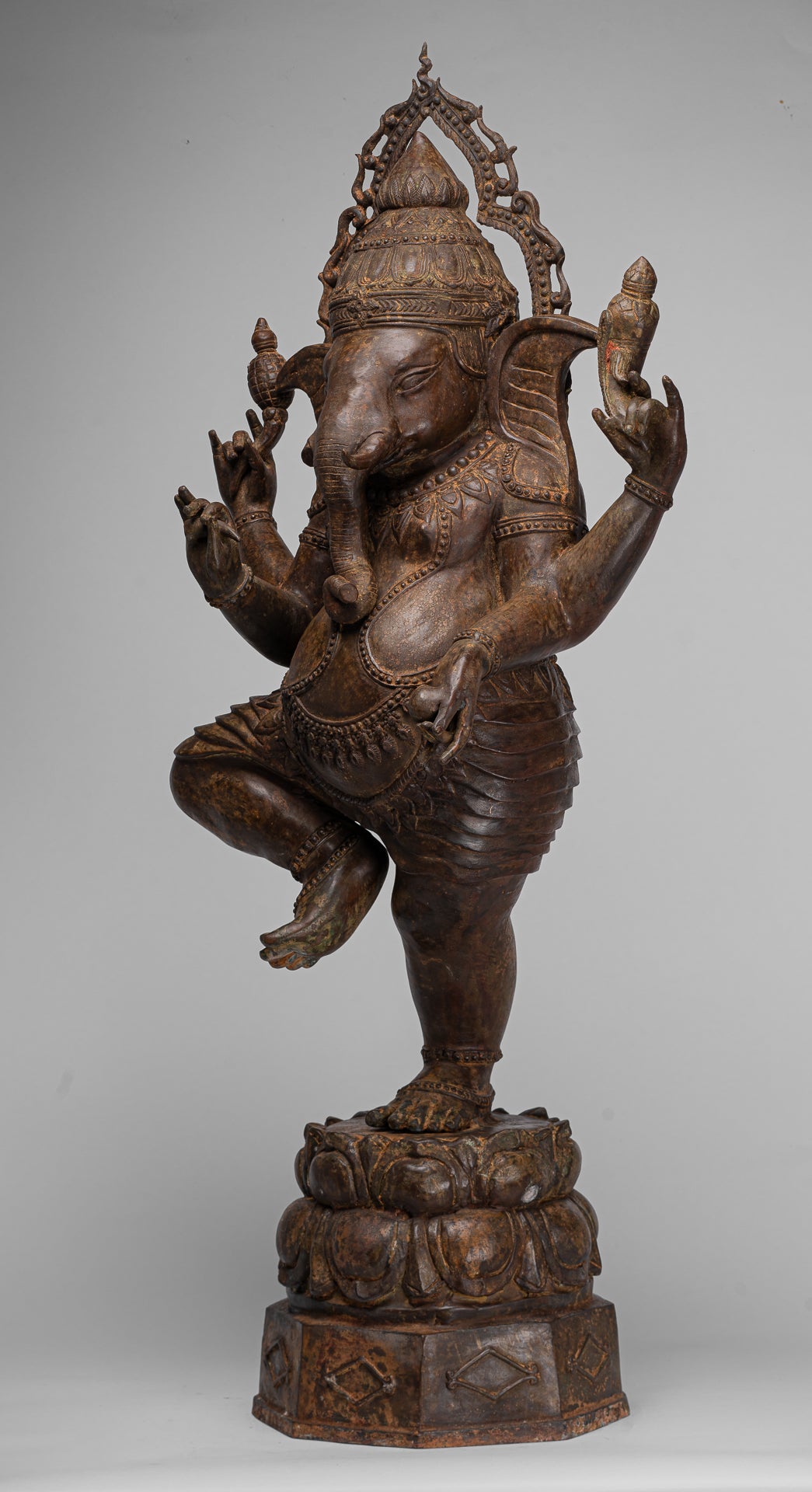 Large Ganesha Statue - Antique Thai Style Bronze Dancing Ganesh Statue - 105cm/42"