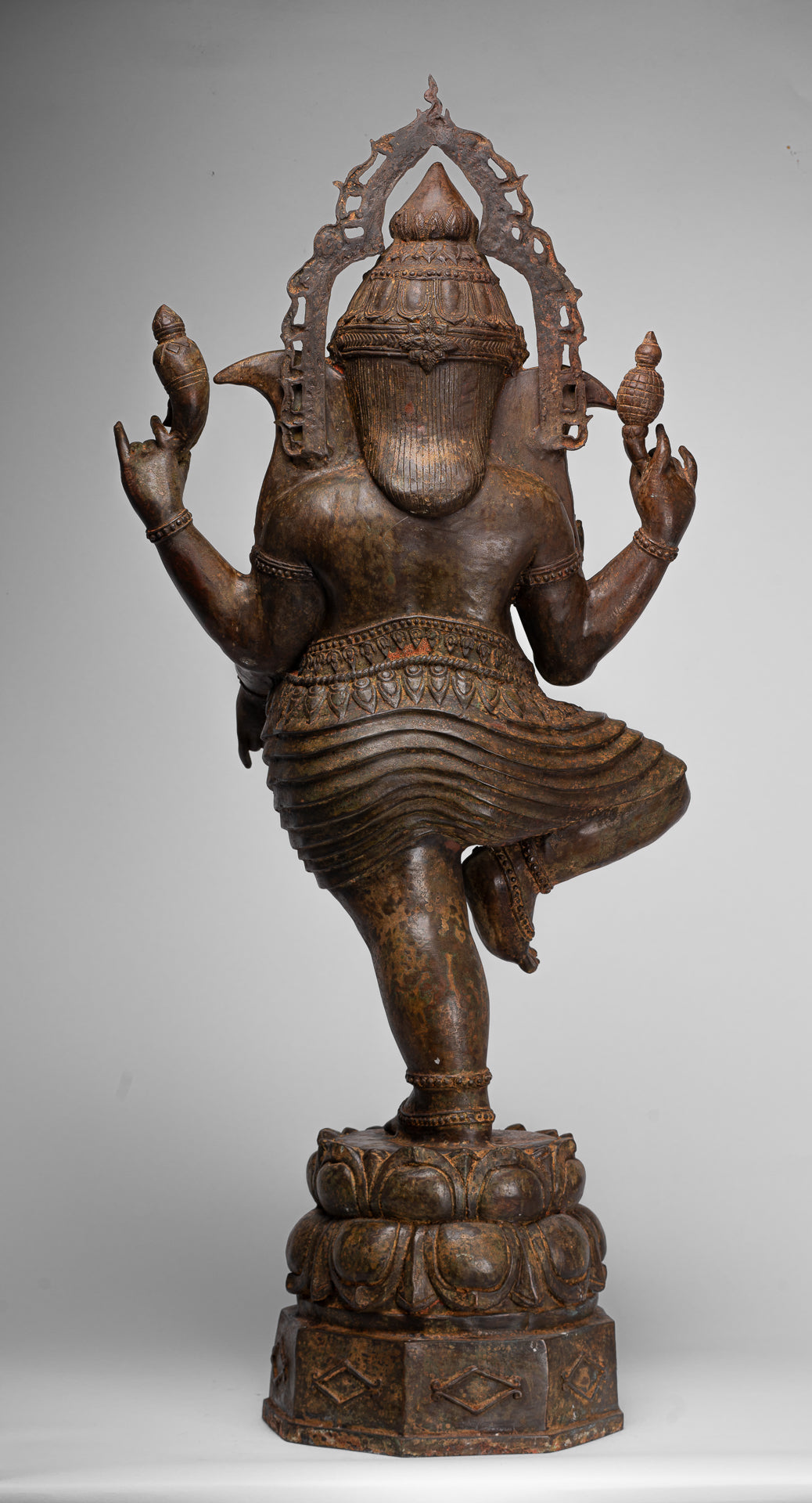 Large Ganesha Statue - Antique Thai Style Bronze Dancing Ganesh Statue - 105cm/42"