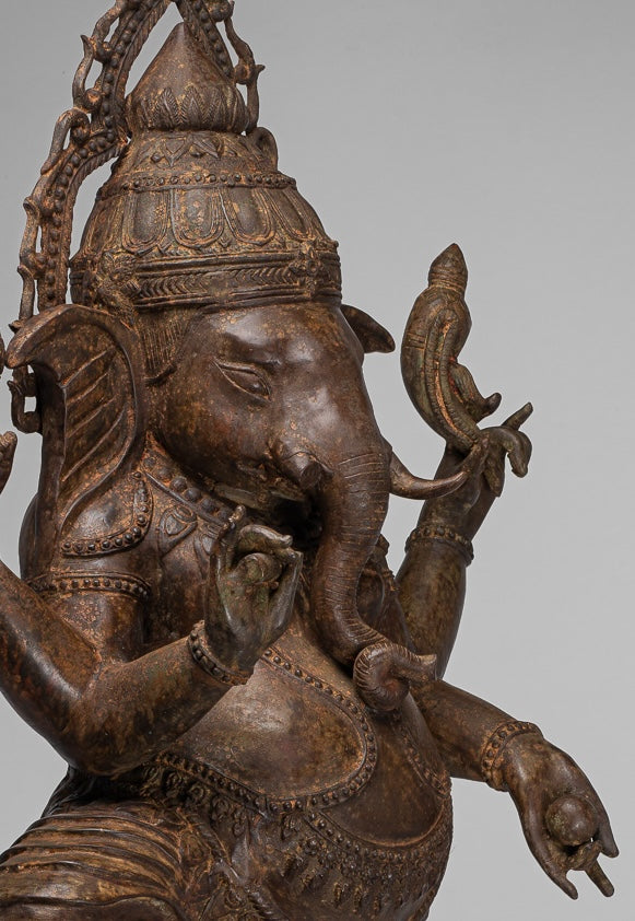 Large Ganesha Statue - Antique Thai Style Bronze Dancing Ganesh Statue - 105cm/42"
