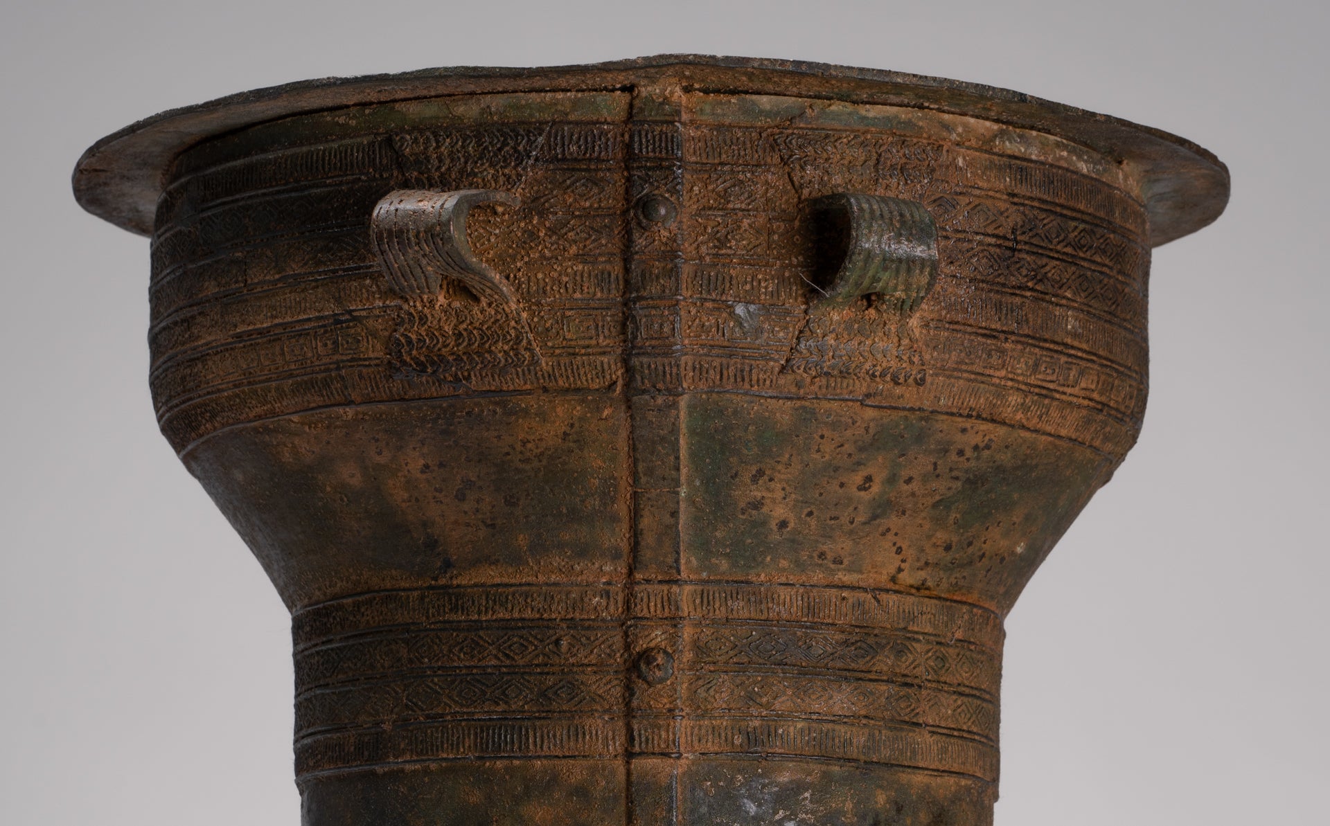 Vietnamese Rain Drum - Antique Vietnamese Style Bronze Free Standing Rain Drum - 47cm/19"