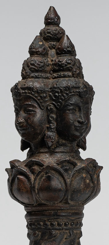 Vajrapāṇi Statue - Antique Khmer Style Vajra or Thunderbolt Vajrapāṇi Statue - 28cm/11"