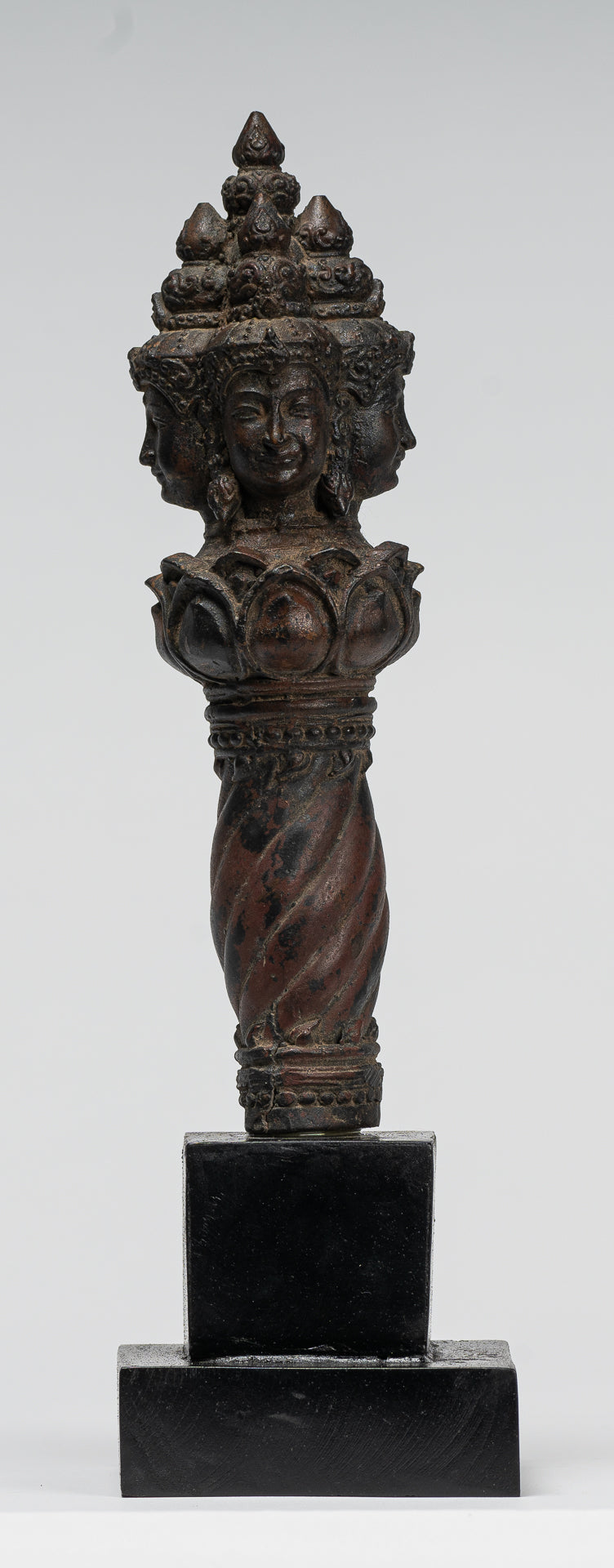 Vajrapāṇi Statue - Antique Khmer Style Vajra or Thunderbolt Vajrapāṇi Statue - 28cm/11"