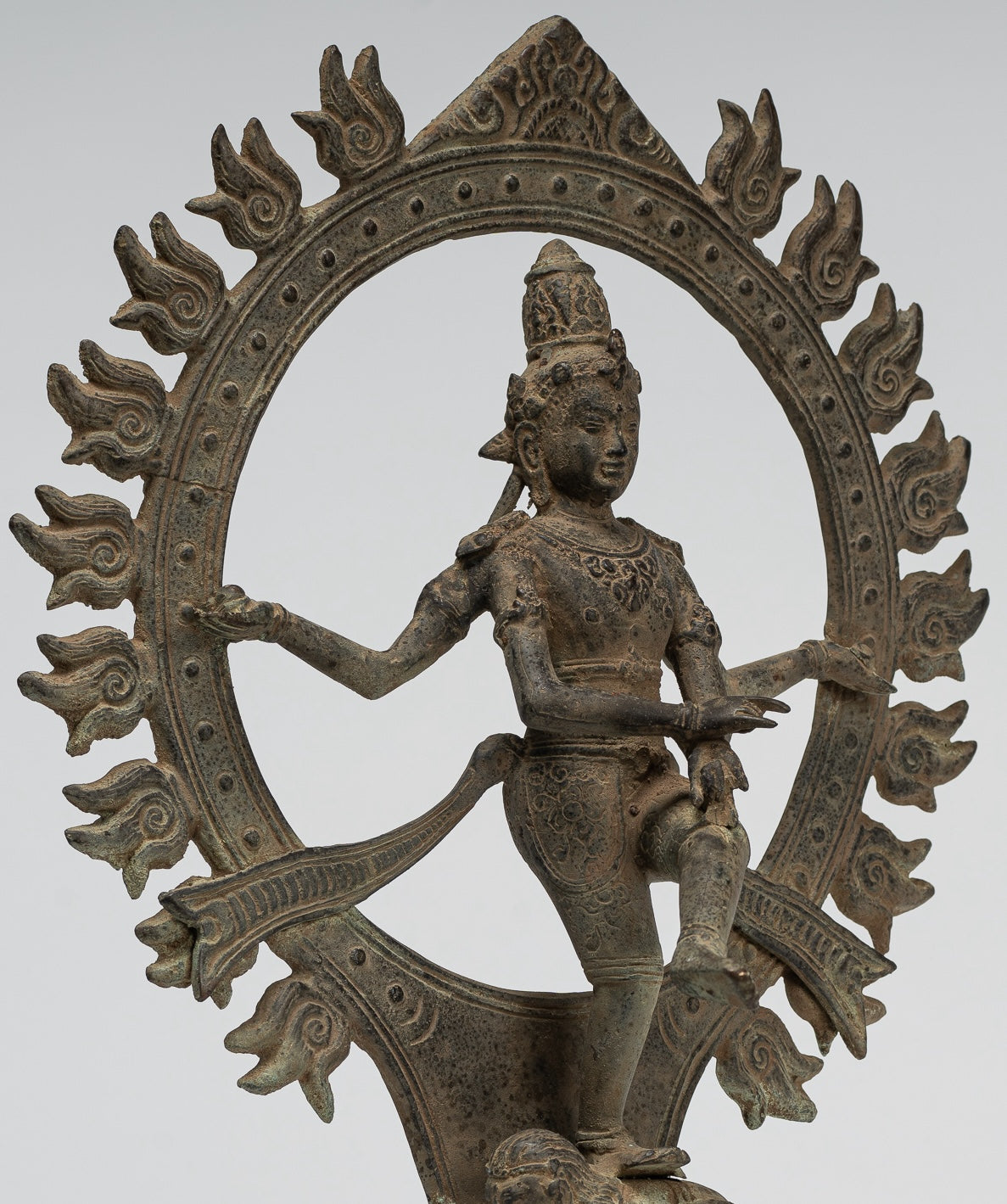 Shiva Statue - Antique Javanese Style Bronze Dancing Shiva statue as Lord Nataraja - 29cm(12") Tall