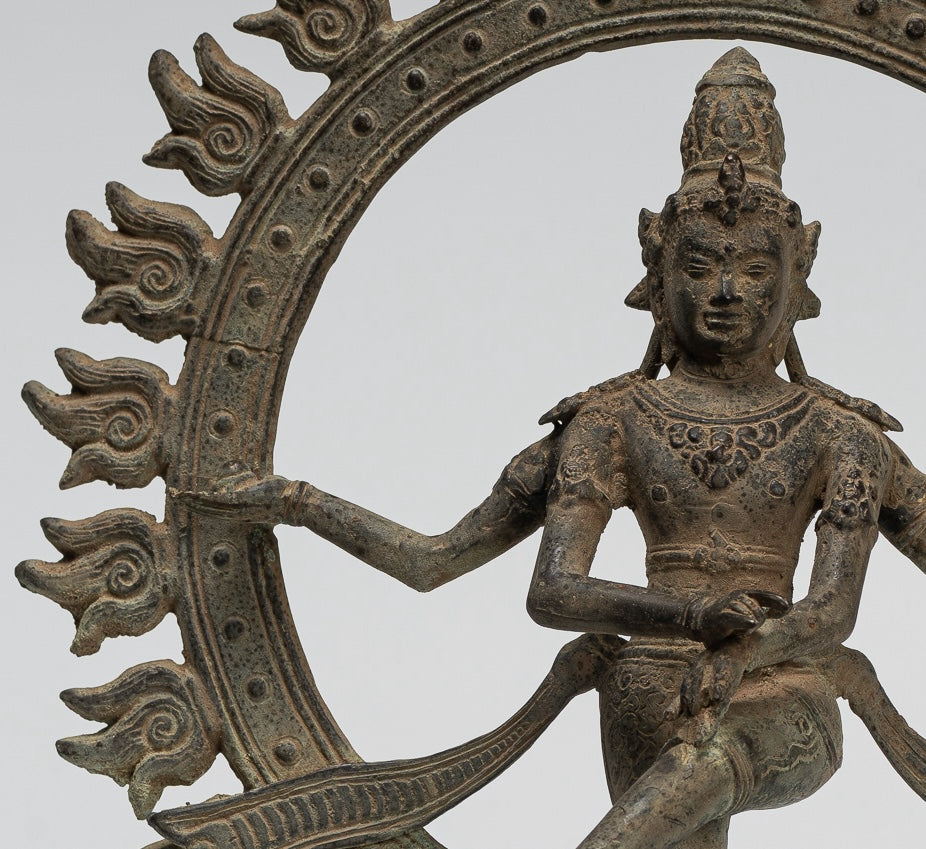 Shiva Statue - Antique Javanese Style Bronze Dancing Shiva statue as Lord Nataraja - 29cm(12") Tall