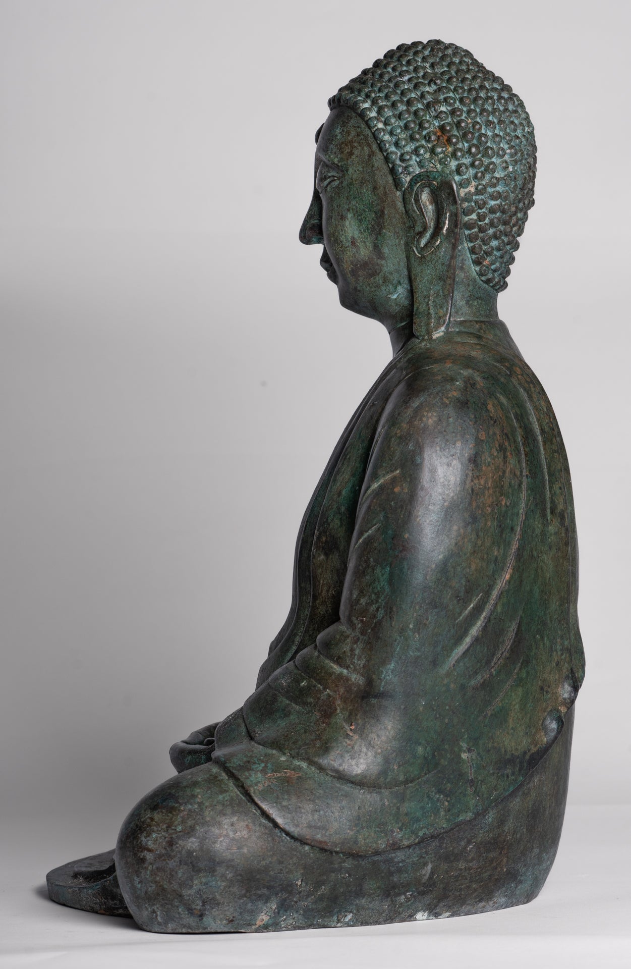 Japanese Buddha - Antique Japanese Style Bronze Seated Meditation Amitabha Buddha Statue - 38cm/15"