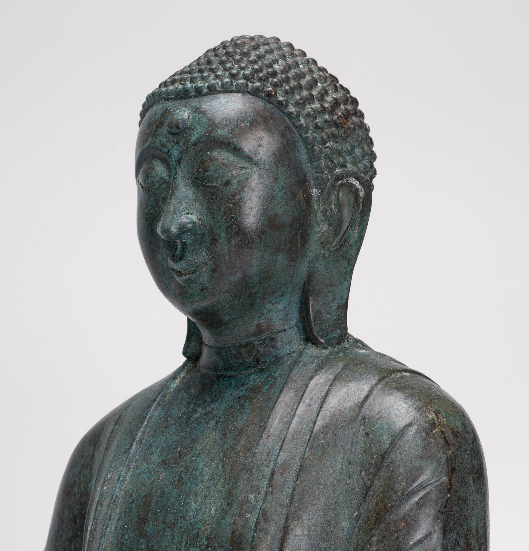 Japanese Buddha - Antique Japanese Style Bronze Seated Meditation Amitabha Buddha Statue - 38cm/15"