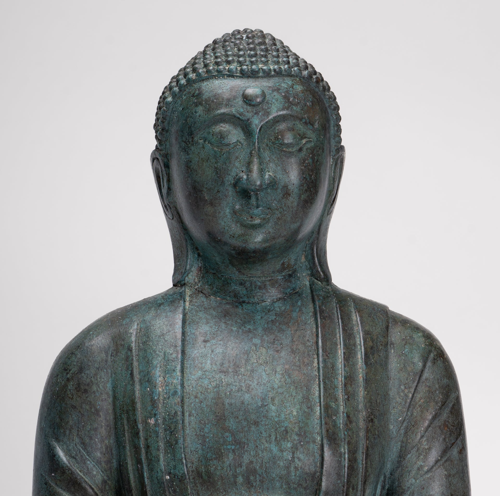 Japanese Buddha - Antique Japanese Style Bronze Seated Meditation Amitabha Buddha Statue - 38cm/15"