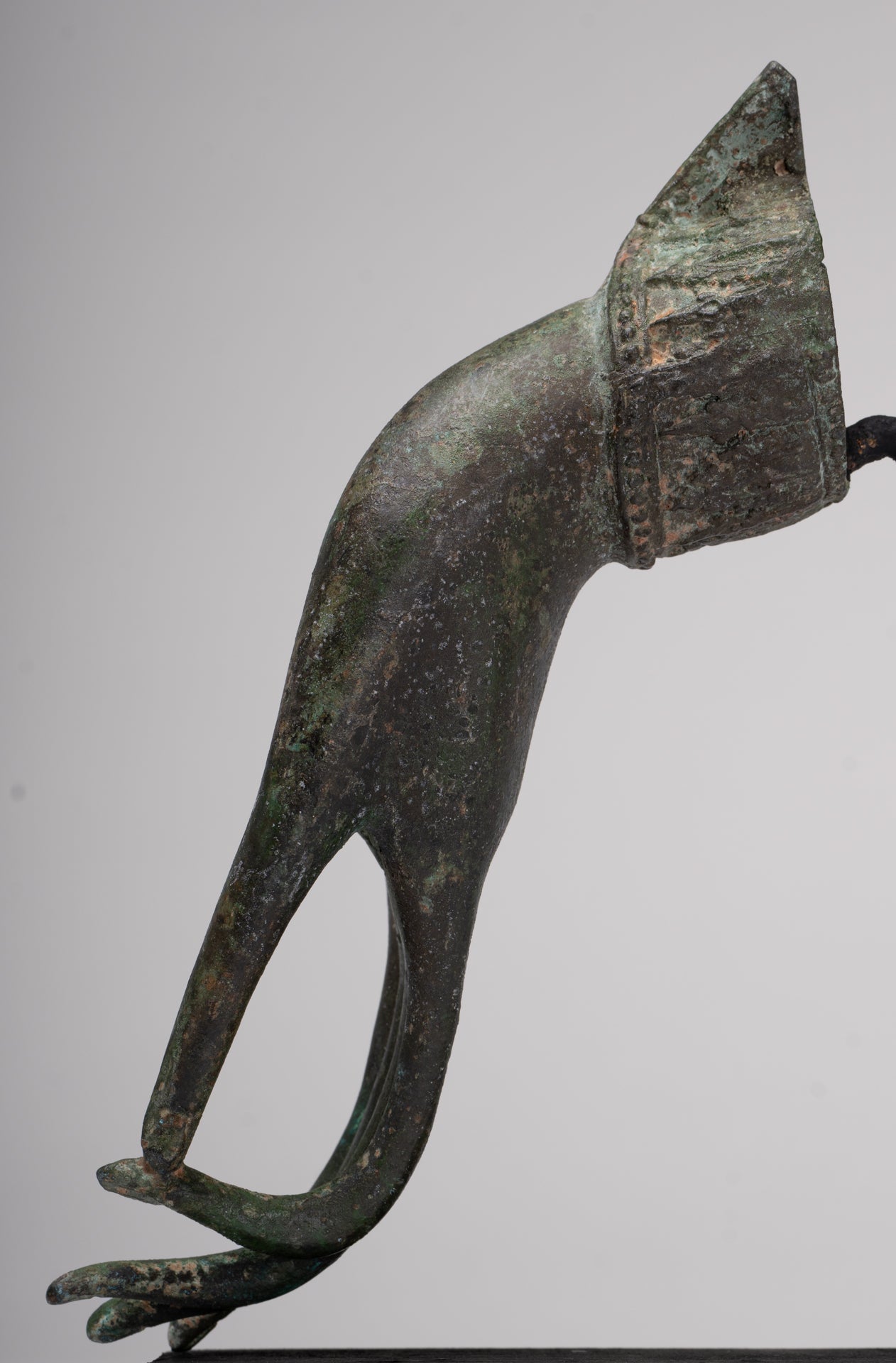 Mounted Antique Thai Style Southeast Asia Bronze Thai Teaching Hand - 25.5cm/10"