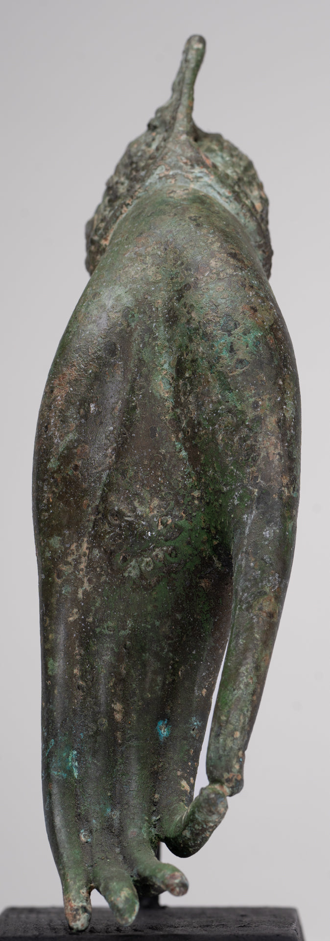 Mounted Antique Thai Style Southeast Asia Bronze Thai Teaching Hand - 25.5cm/10"