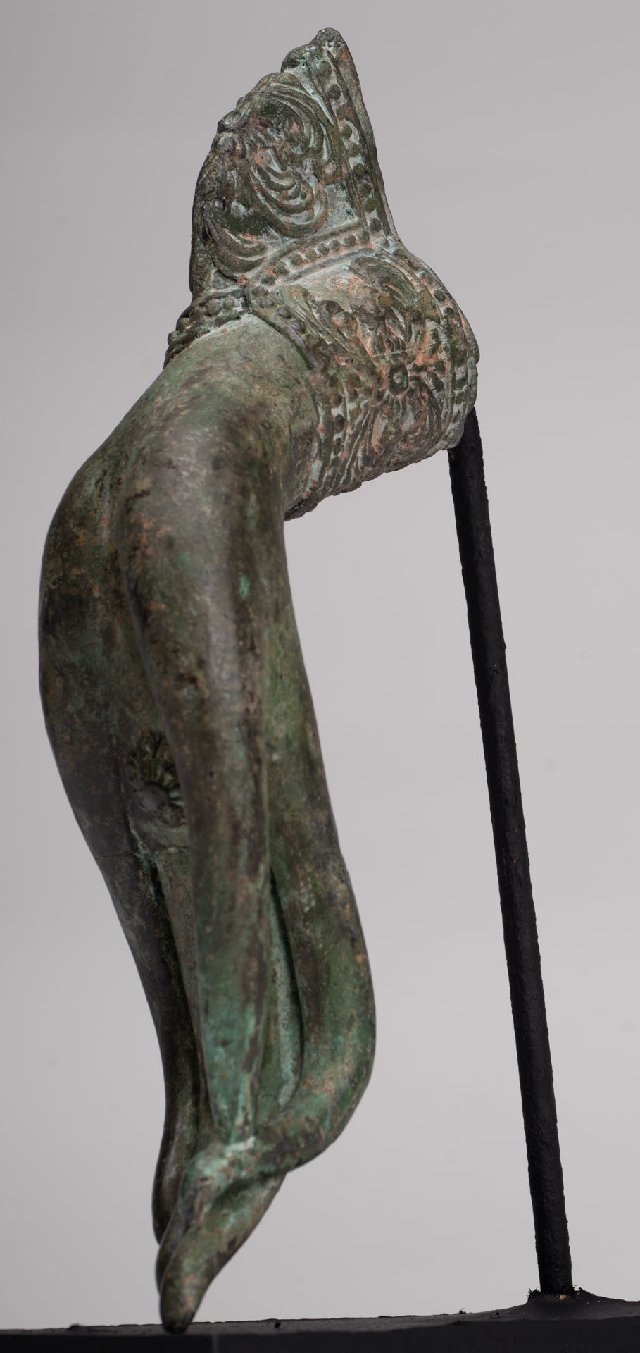 Mounted Antique Thai Style Southeast Asia Bronze Thai Teaching Hand - 30cm/12"