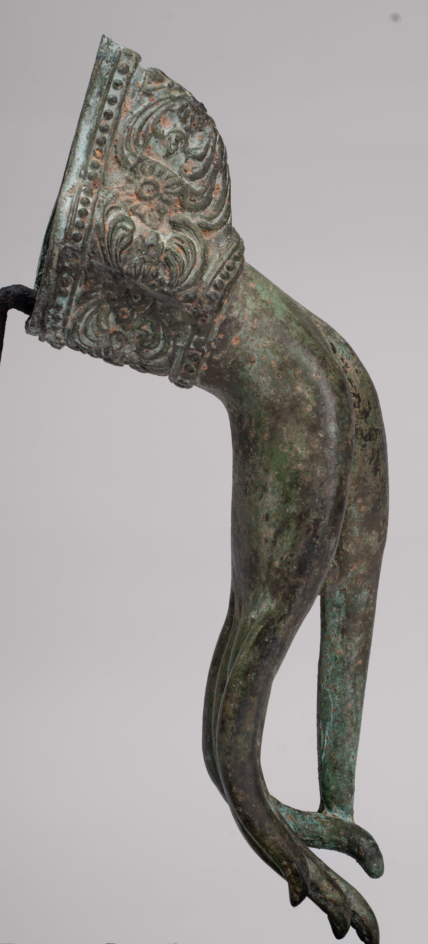 Mounted Antique Thai Style Southeast Asia Bronze Thai Teaching Hand - 30cm/12"