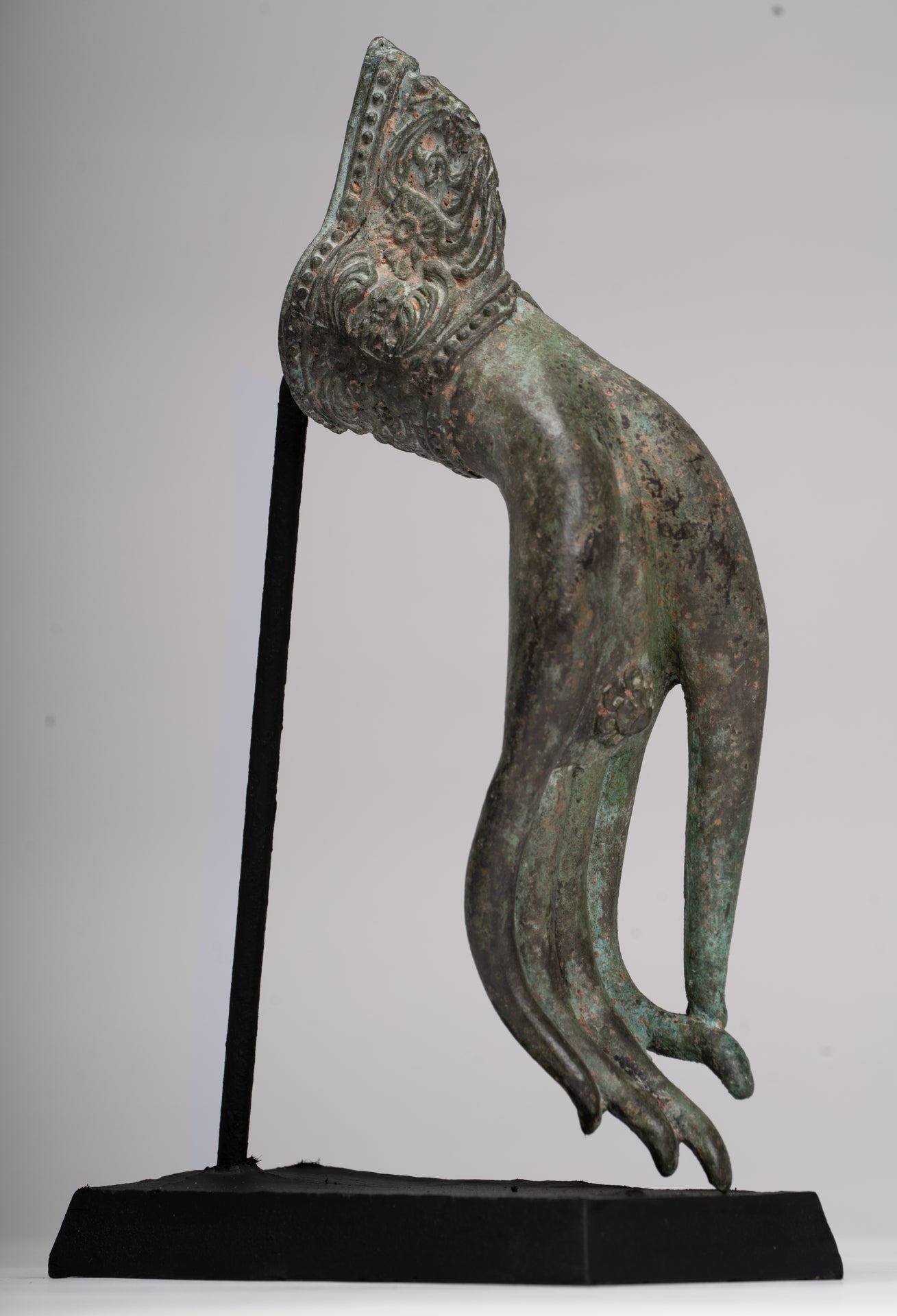 Mounted Antique Thai Style Southeast Asia Bronze Thai Teaching Hand - 30cm/12"