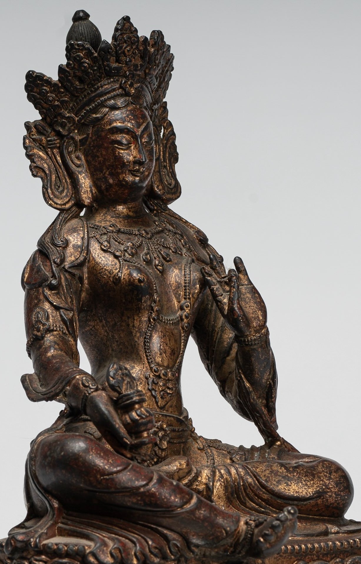 Buddha Statue - Antiquen chinesischer Stil sitzend Bronze Unterricht Buddha - 28 cm/11 "