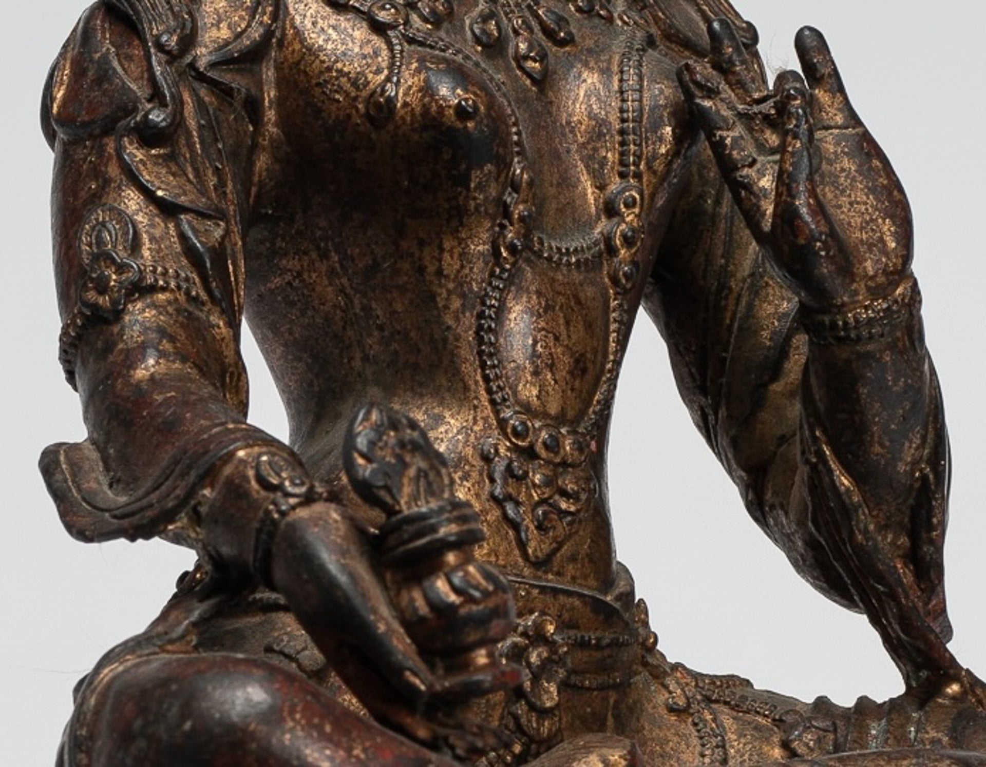 Buddha Statue - Antiquen chinesischer Stil sitzend Bronze Unterricht Buddha - 28 cm/11 "