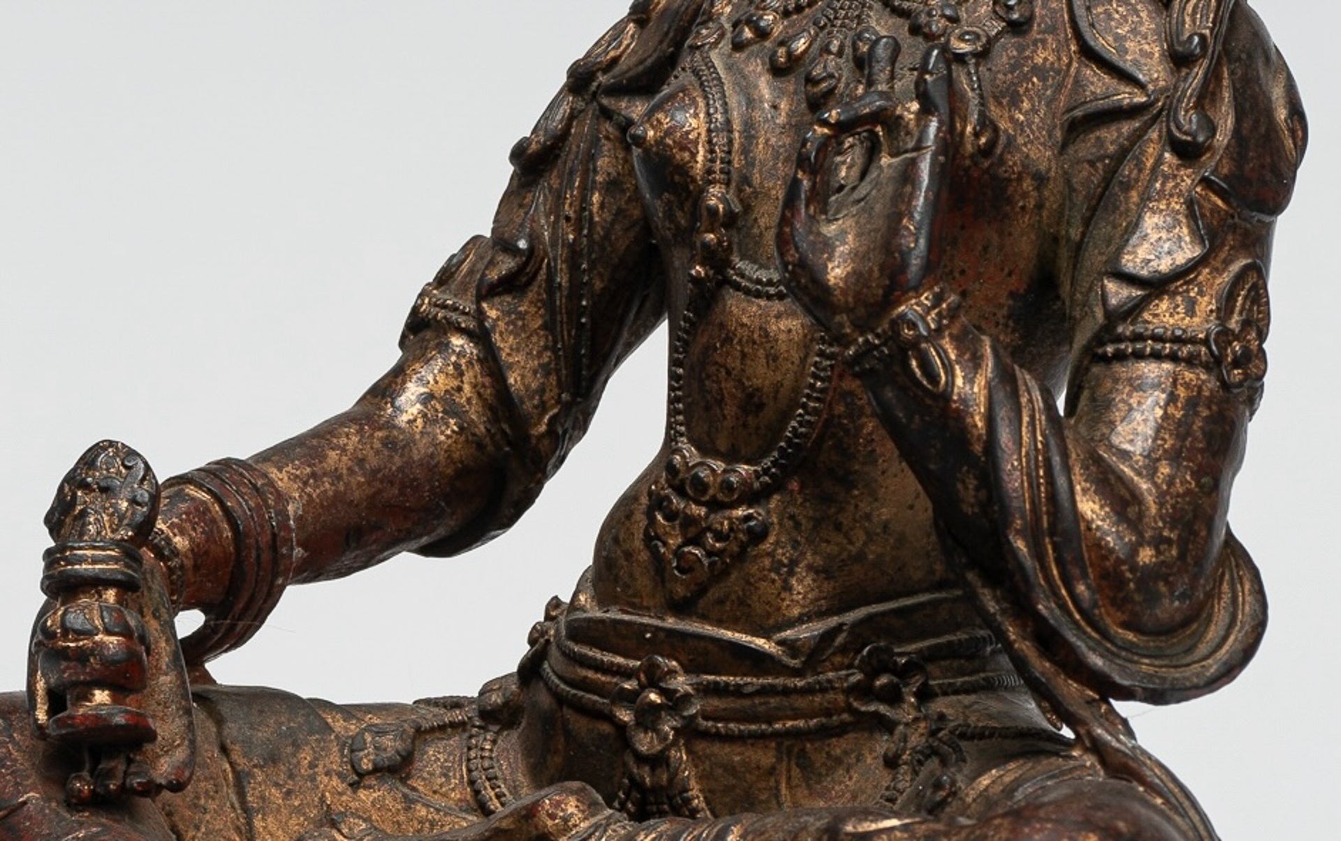 Buddha Statue - Antiquen chinesischer Stil sitzend Bronze Unterricht Buddha - 28 cm/11 "