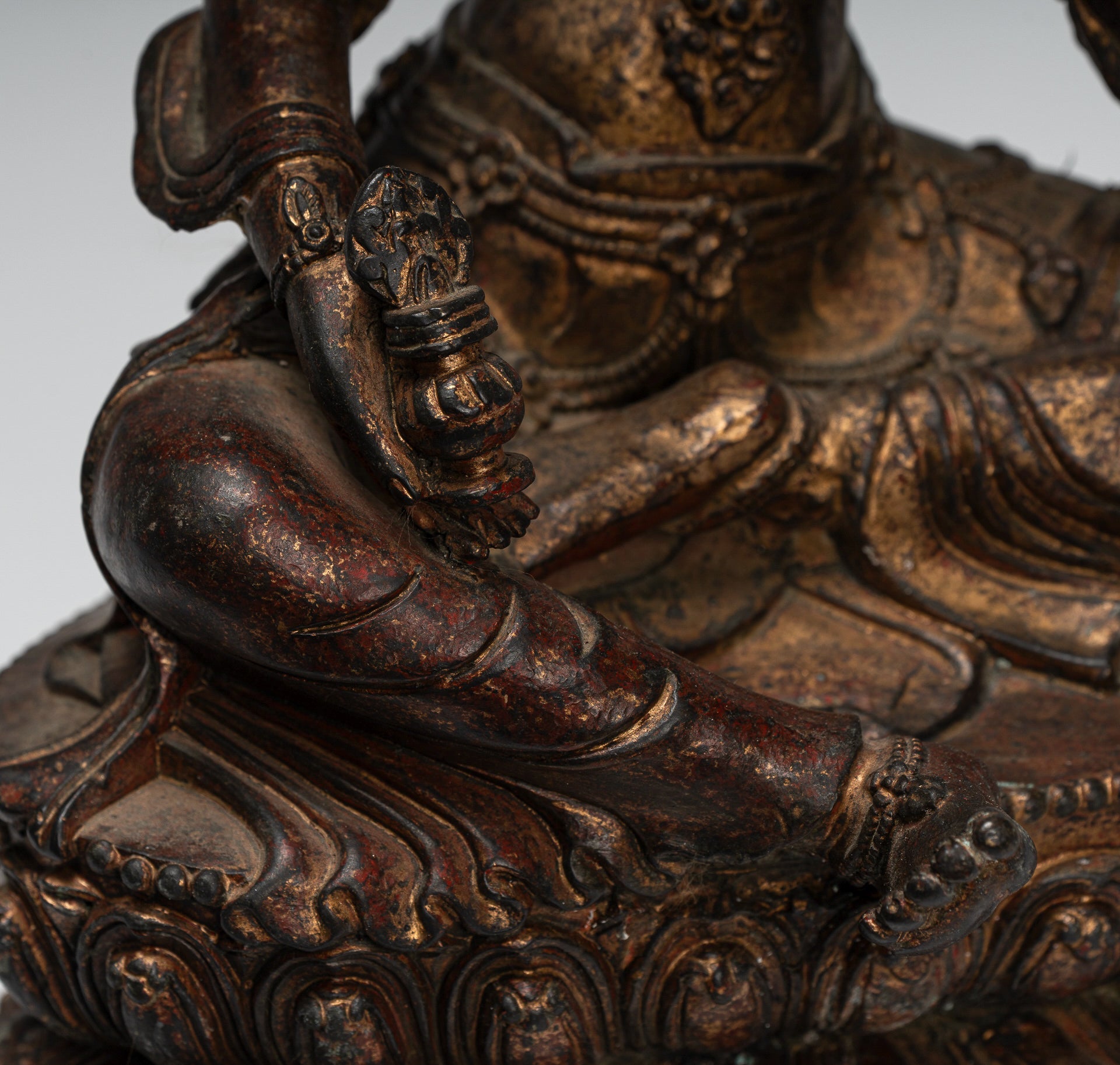 Buddha Statue - Antiquen chinesischer Stil sitzend Bronze Unterricht Buddha - 28 cm/11 "