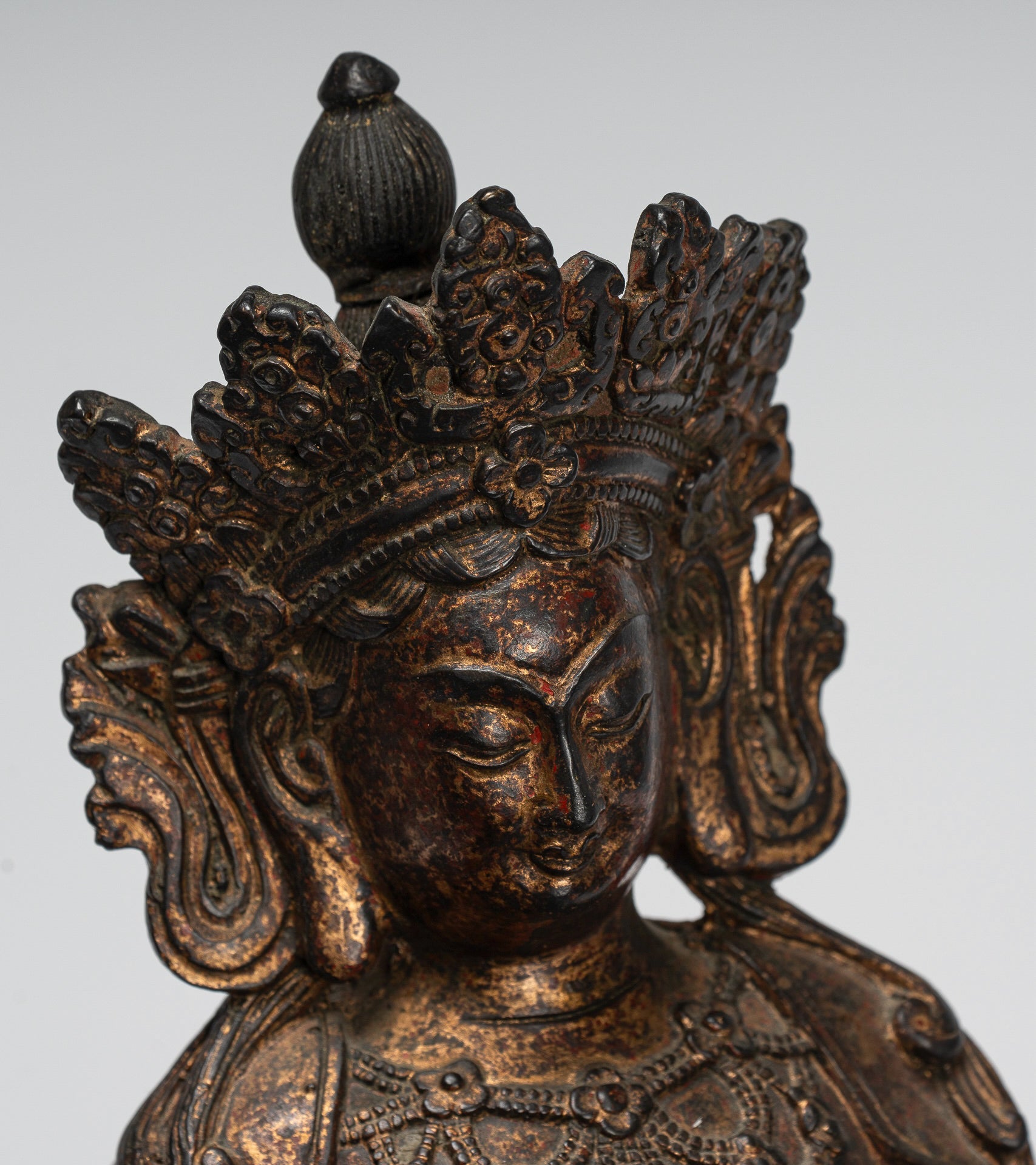 Buddha Statue - Antiquen chinesischer Stil sitzend Bronze Unterricht Buddha - 28 cm/11 "