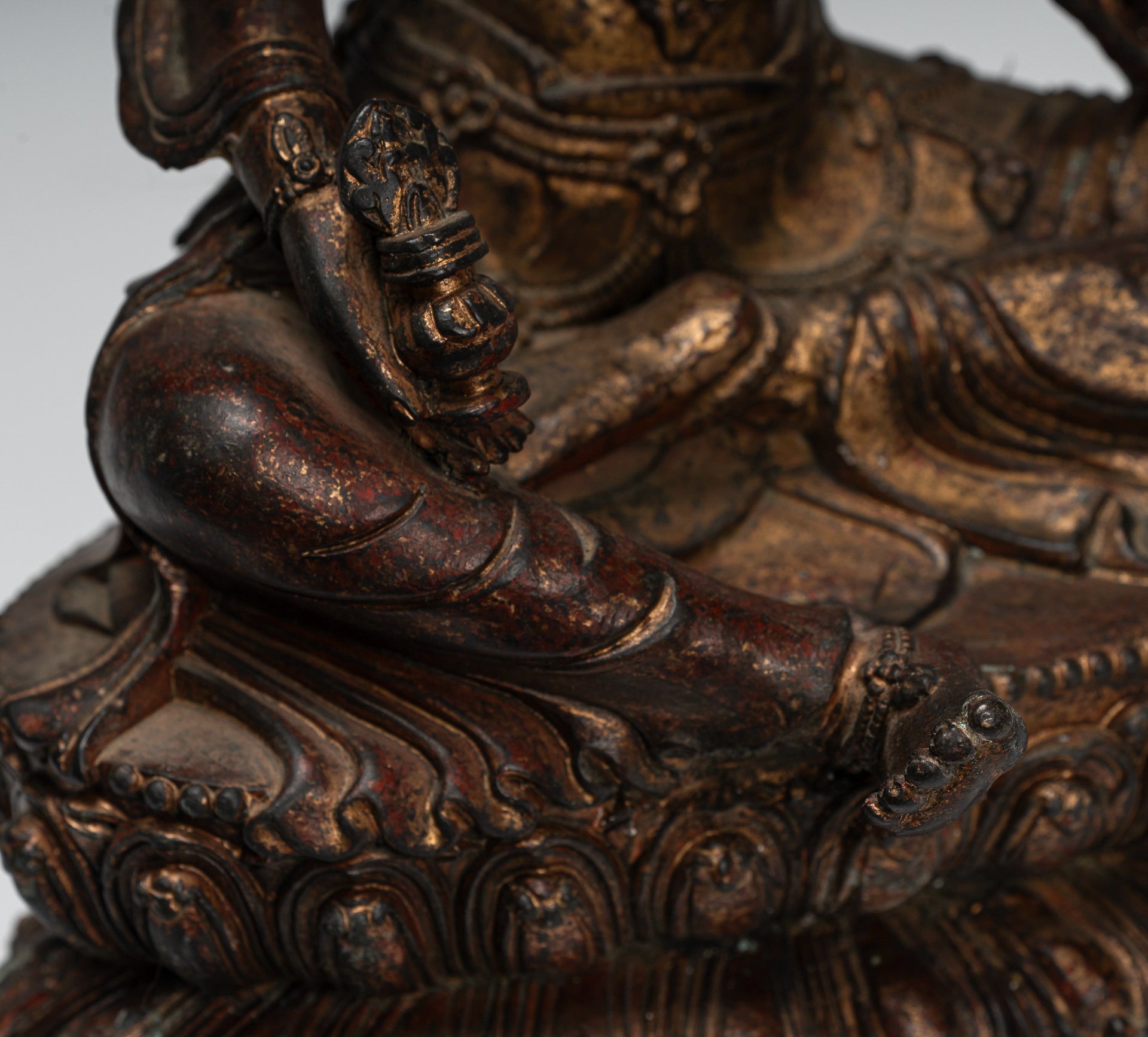 Buddha Statue - Antiquen chinesischer Stil sitzend Bronze Unterricht Buddha - 28 cm/11 "