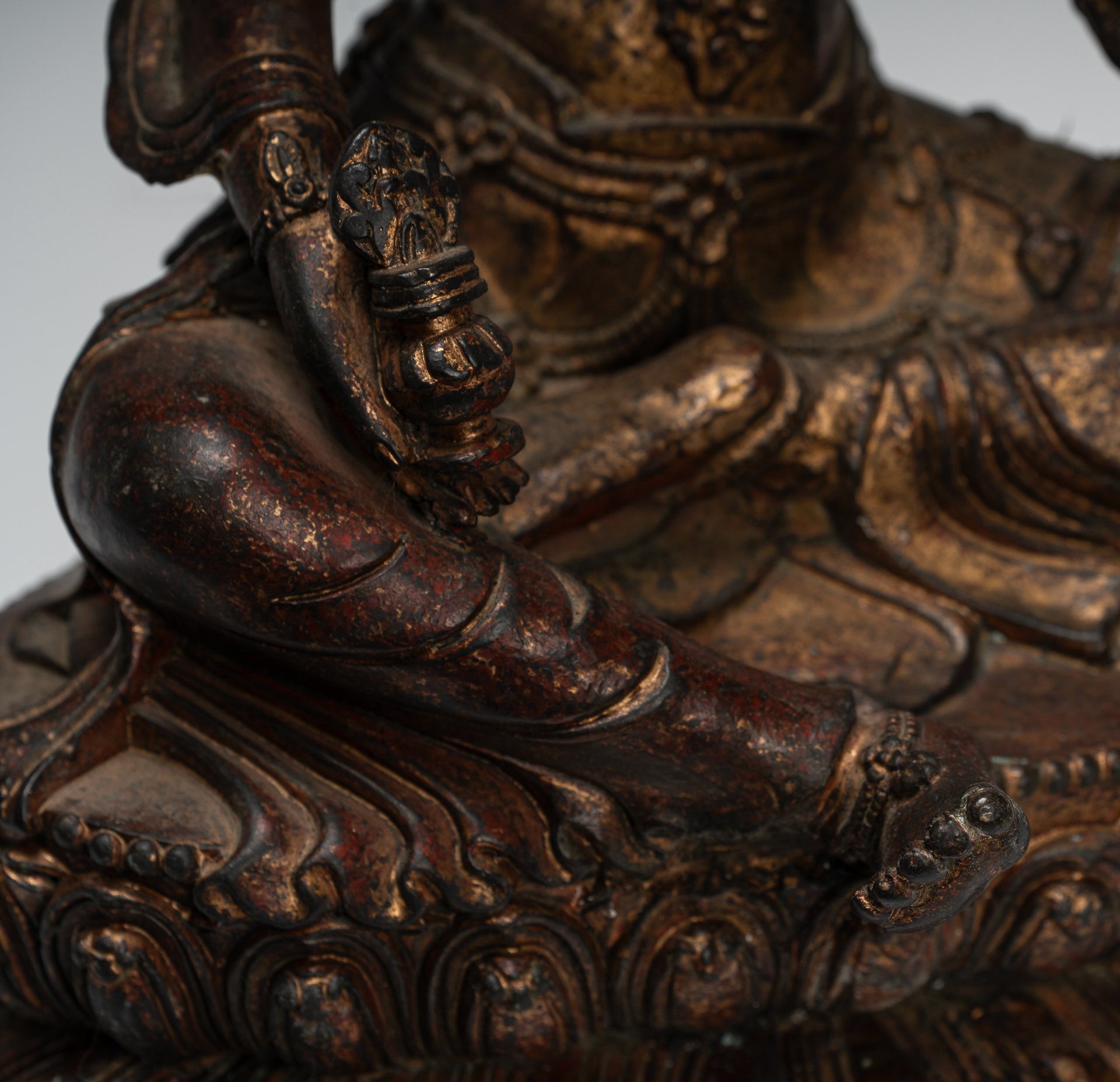 Buddha Statue - Antiquen chinesischer Stil sitzend Bronze Unterricht Buddha - 28 cm/11 "