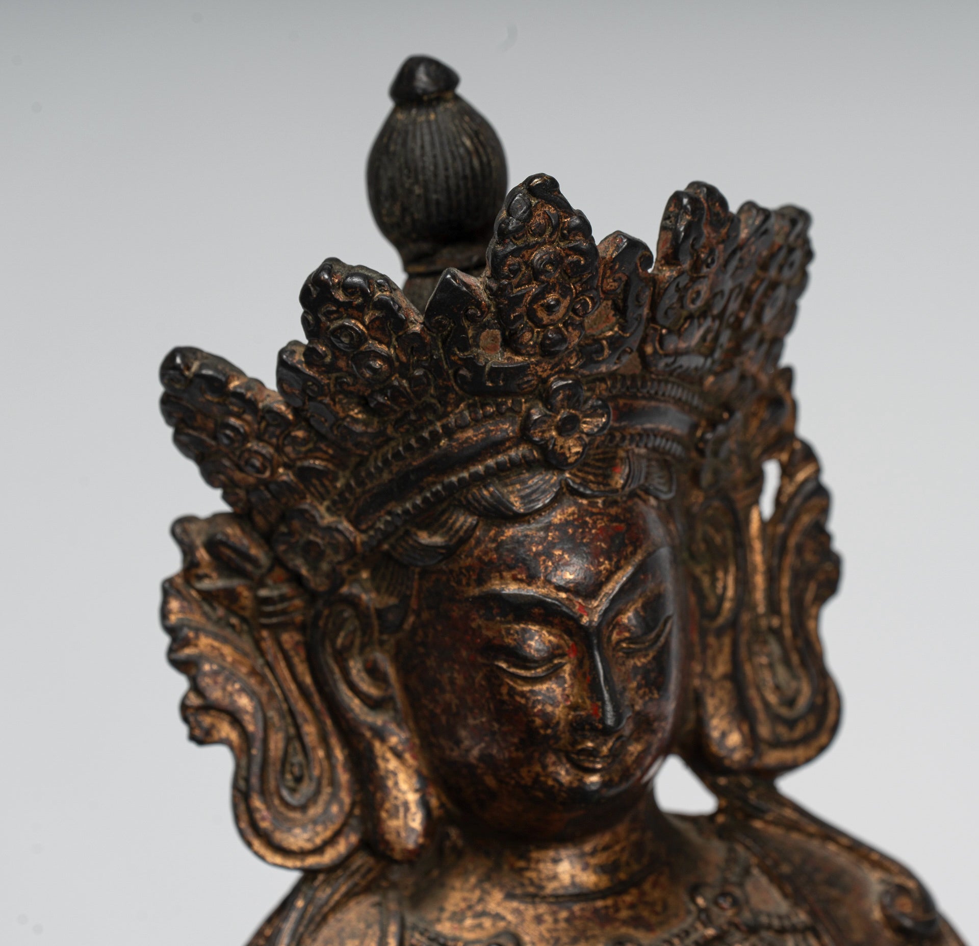 Buddha Statue - Antiquen chinesischer Stil sitzend Bronze Unterricht Buddha - 28 cm/11 "