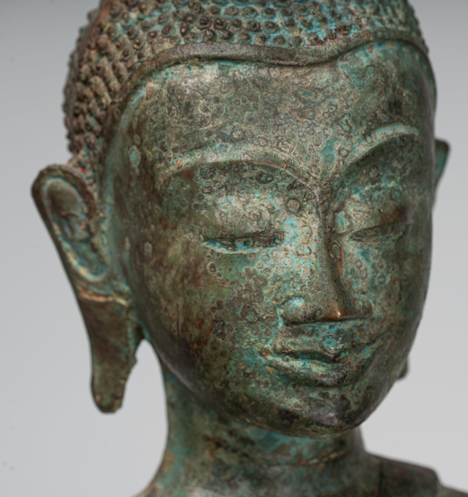 Estatua de Buda - Estatua de Buda de meditación de estilo antiguo grande de Laos - 71 cm/28"