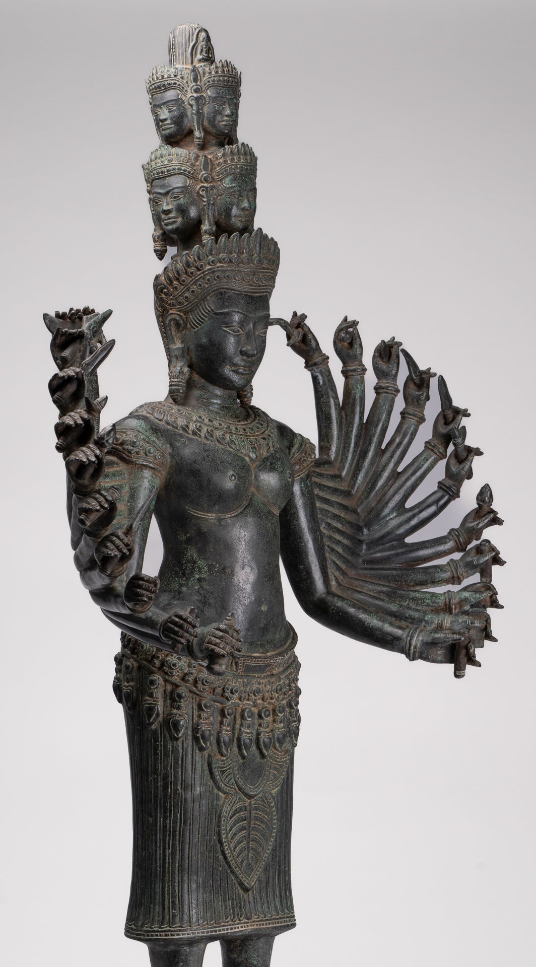 Deity Statue - Antique Khmer Style Bayon Prajnaparamita Statue / Goddess - 115cm/46"