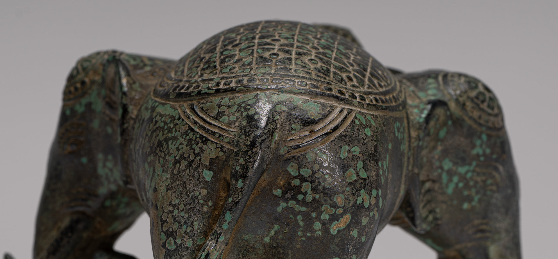 Antique Khmer Style Bronze Erawan Airavata or Elephant Statue - 11.5cm/5" Tall