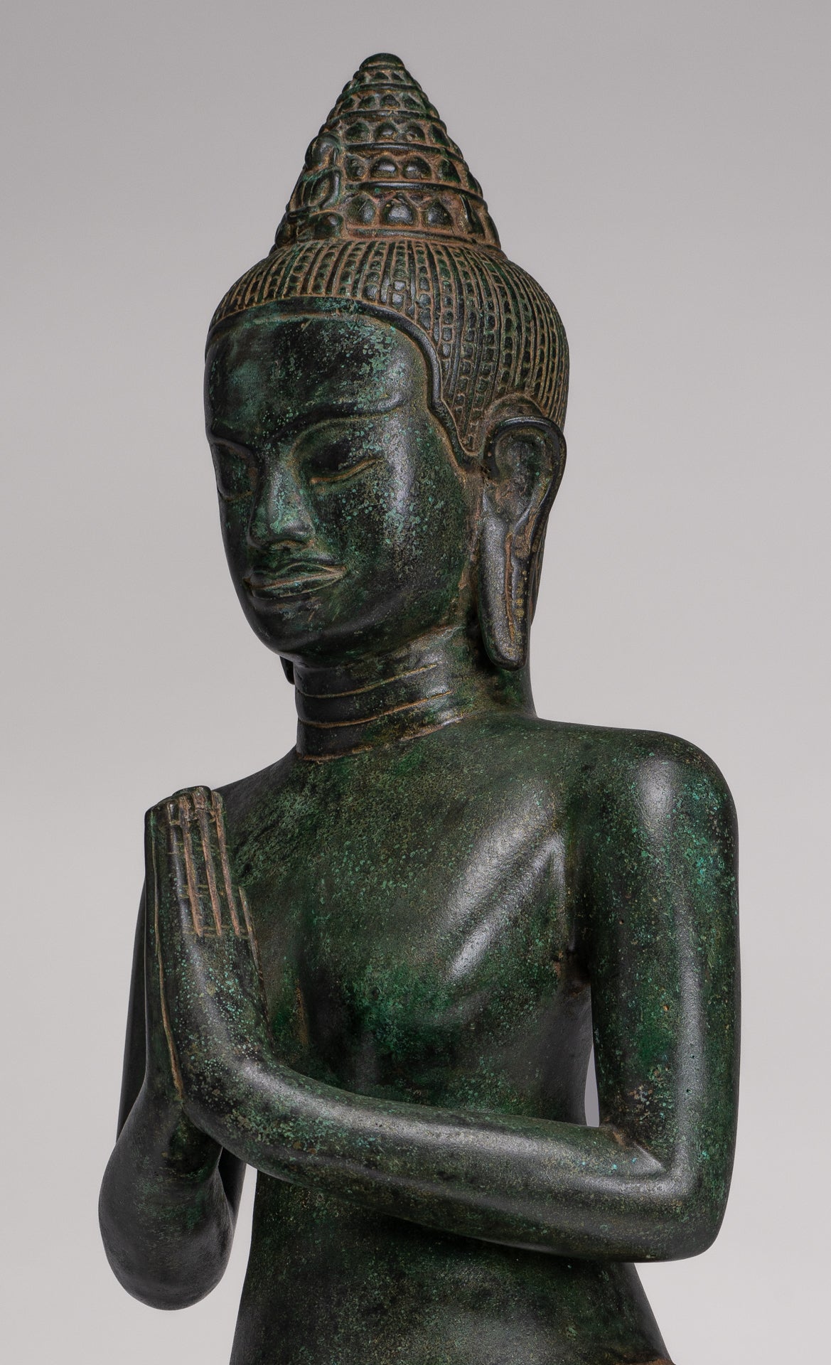 Deity Statue - Antique Khmer Style Bayon Prajnaparamita Statue / Goddess - 54cm/22"