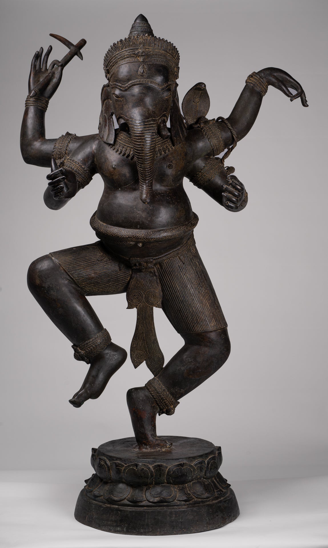 Large Ganesha Statue - Antique Thai Style Bronze Dancing Ganesh Statue - 120cm/48"