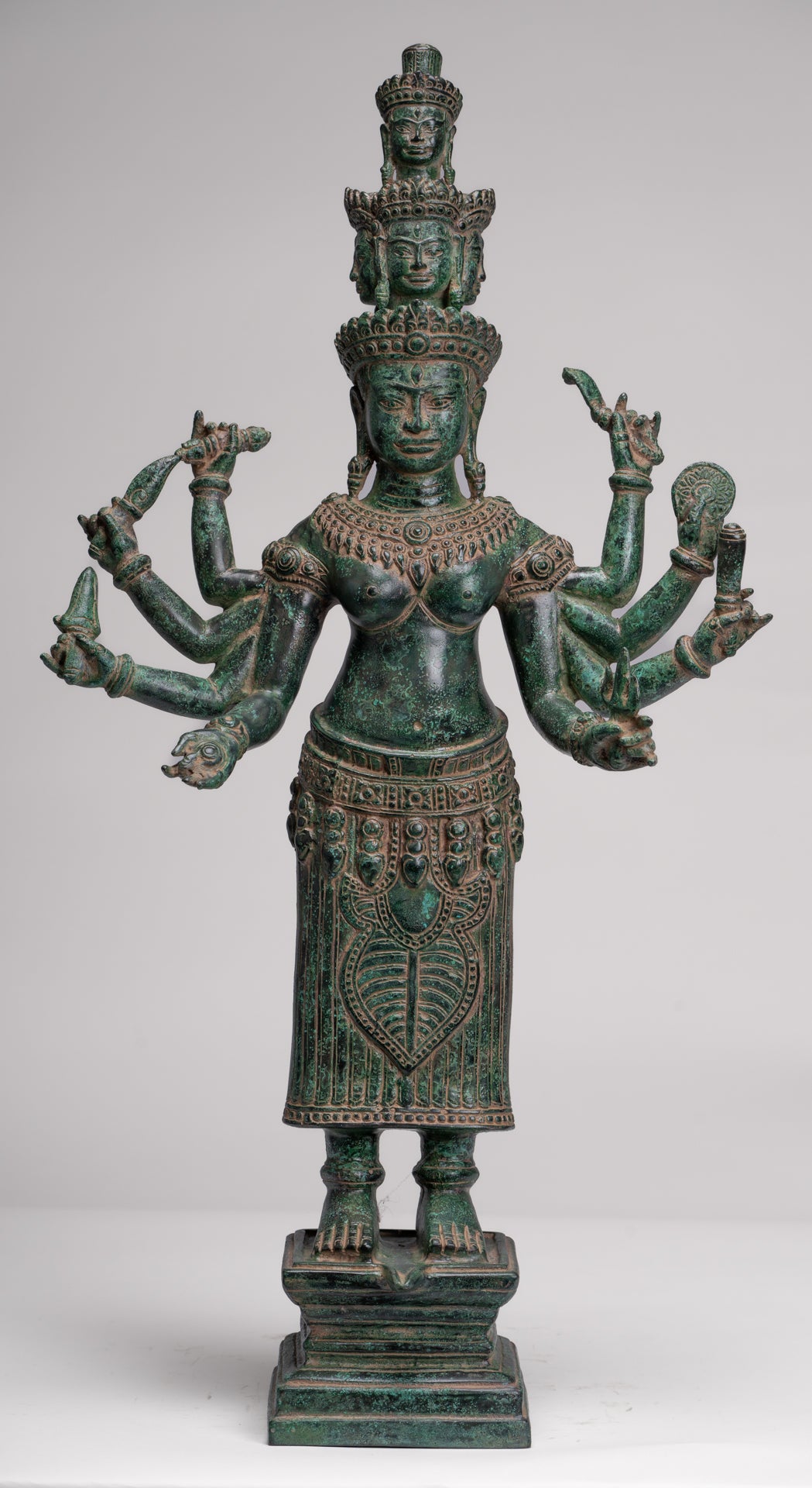 Deity Statue - Antique Khmer Style Bayon Prajnaparamita Statue / Goddess - 65cm/26"