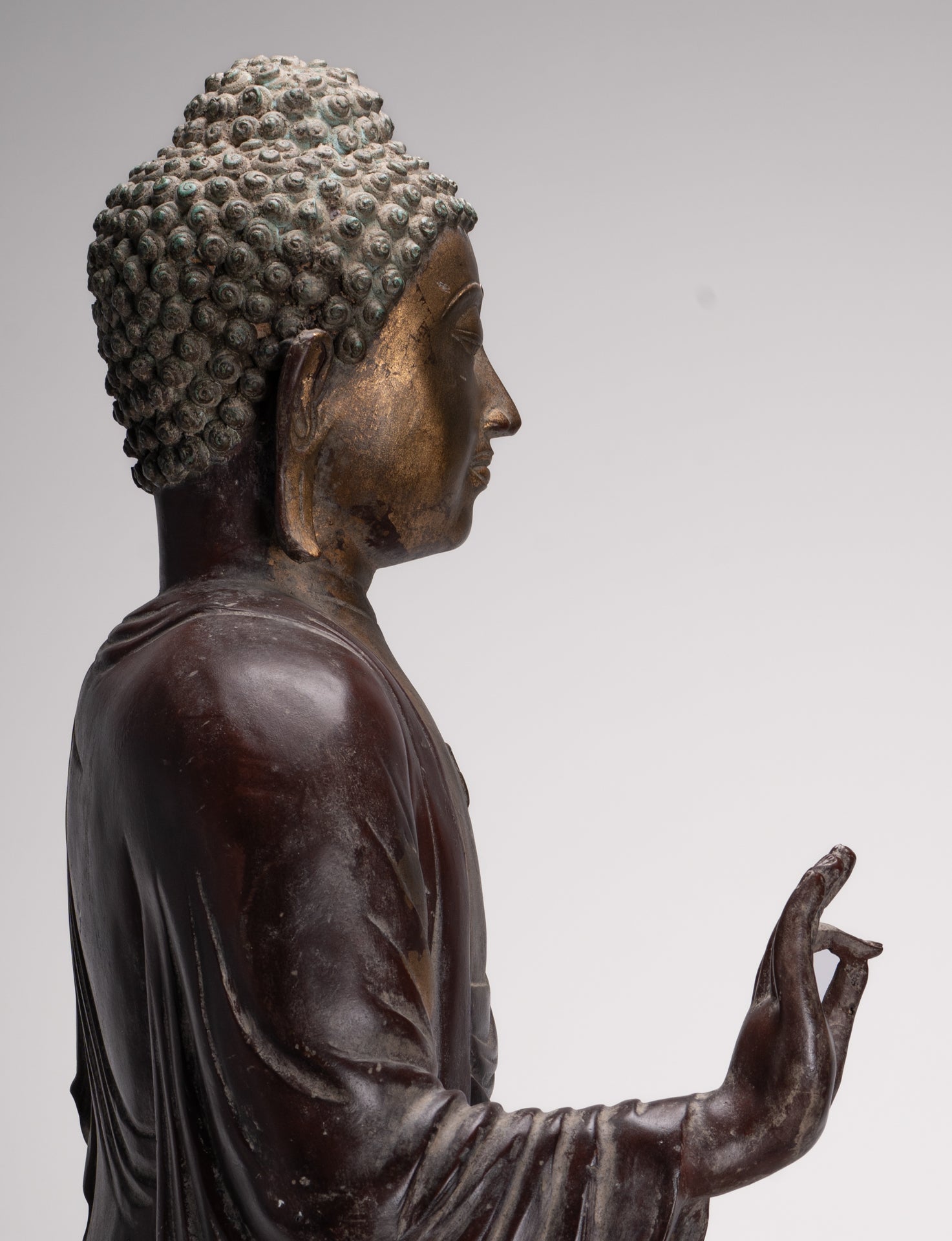 Masterpiece Buddha Statue - Antique Tibet Style Seated Teaching Buddha Statue - 88cm/35"