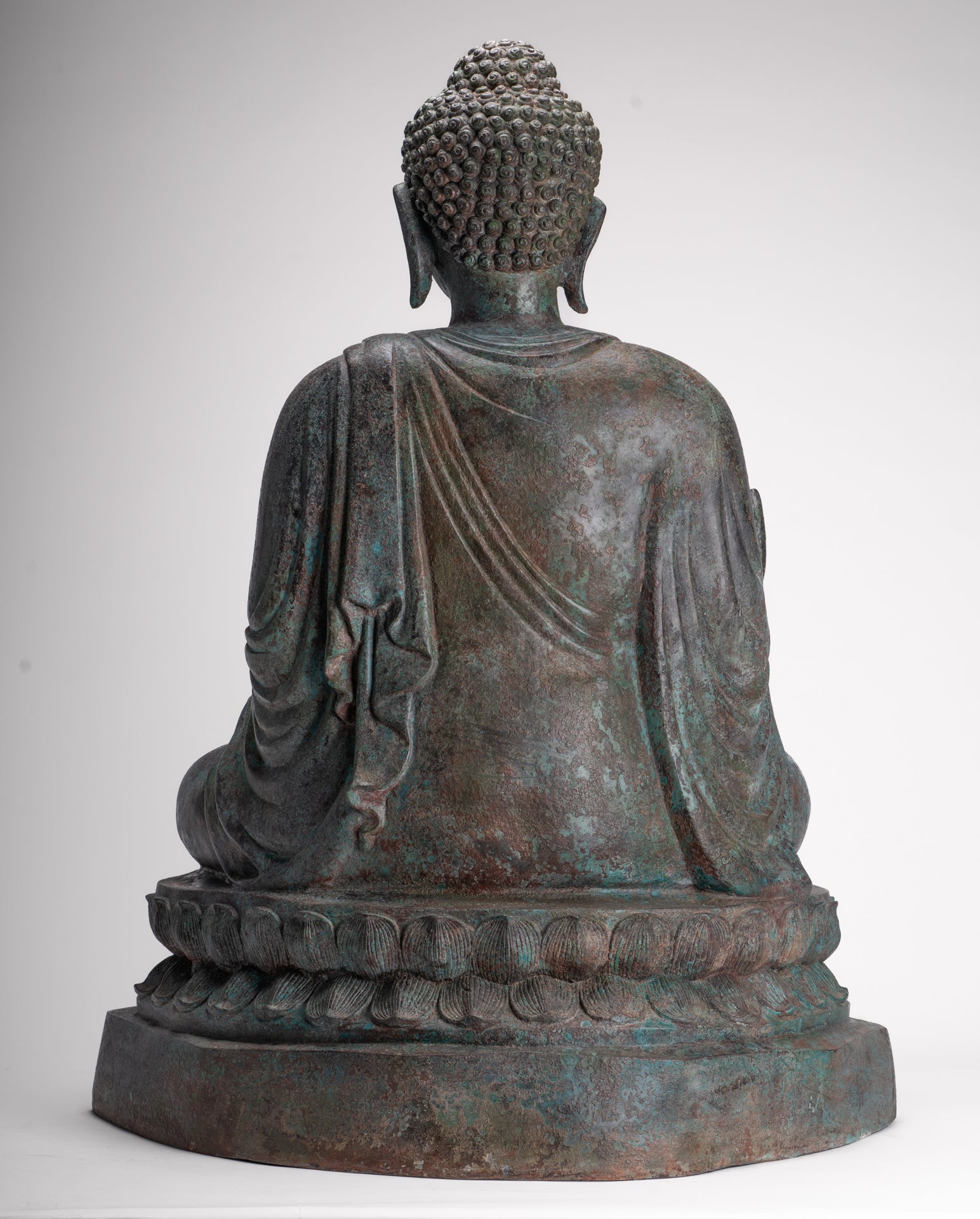 Masterpiece Antique Tibet Style Seated Teaching Buddha Statue - 88cm/35"
