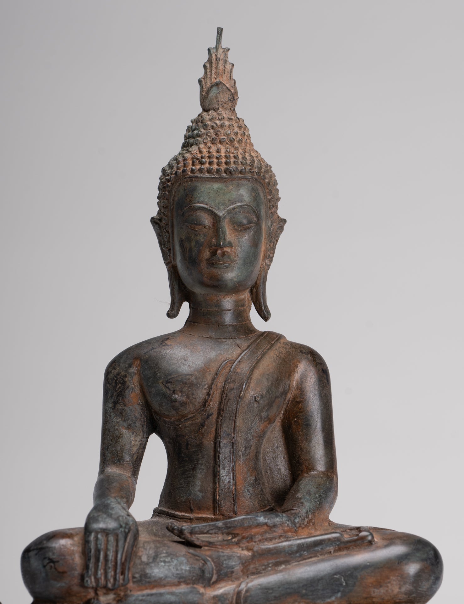 Buddha Statue - Antique Sukhothai Style Thai Enlightenment Buddha Statue - 23.5cm/9"