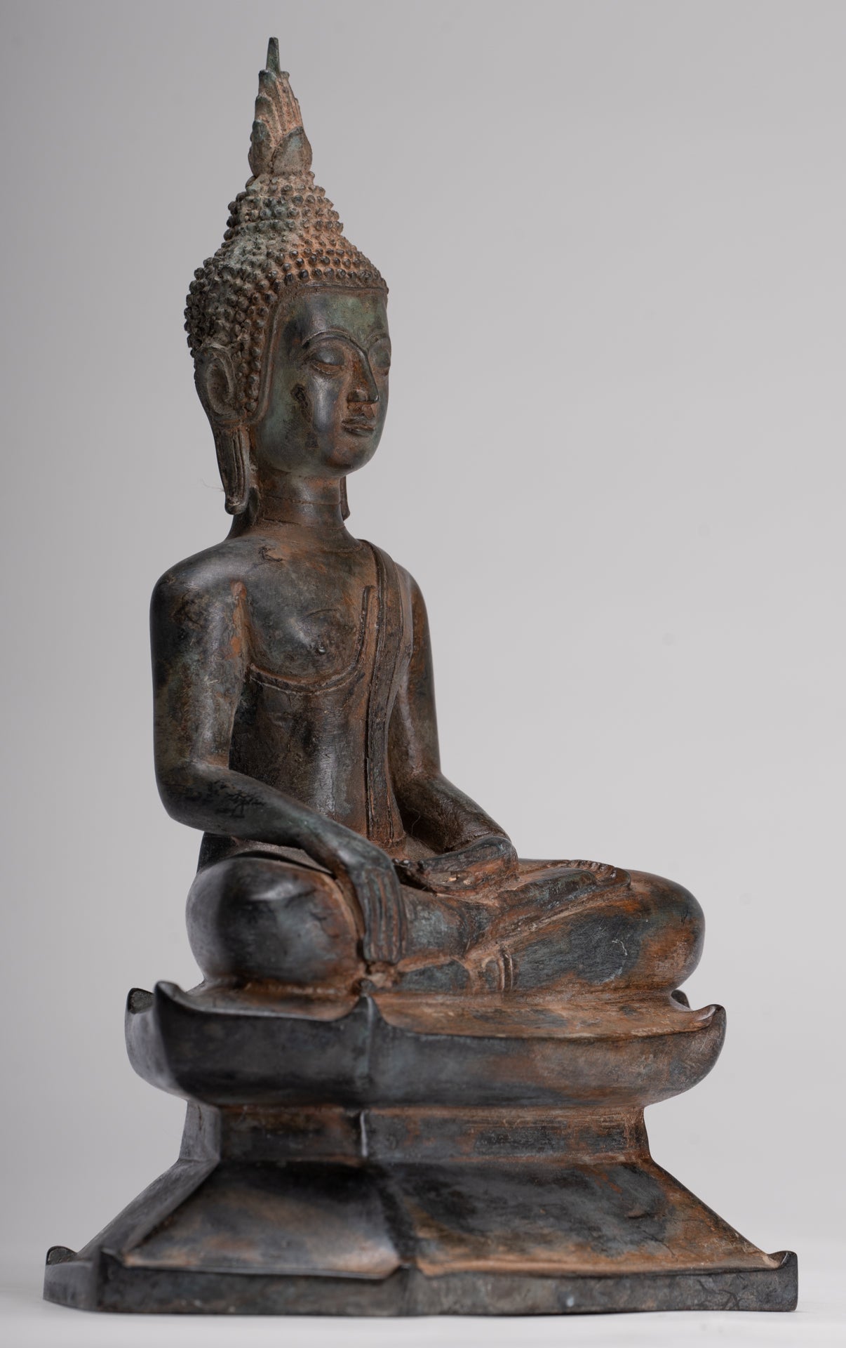 Buddha Statue - Antique Sukhothai Style Thai Enlightenment Buddha Statue - 23.5cm/9"