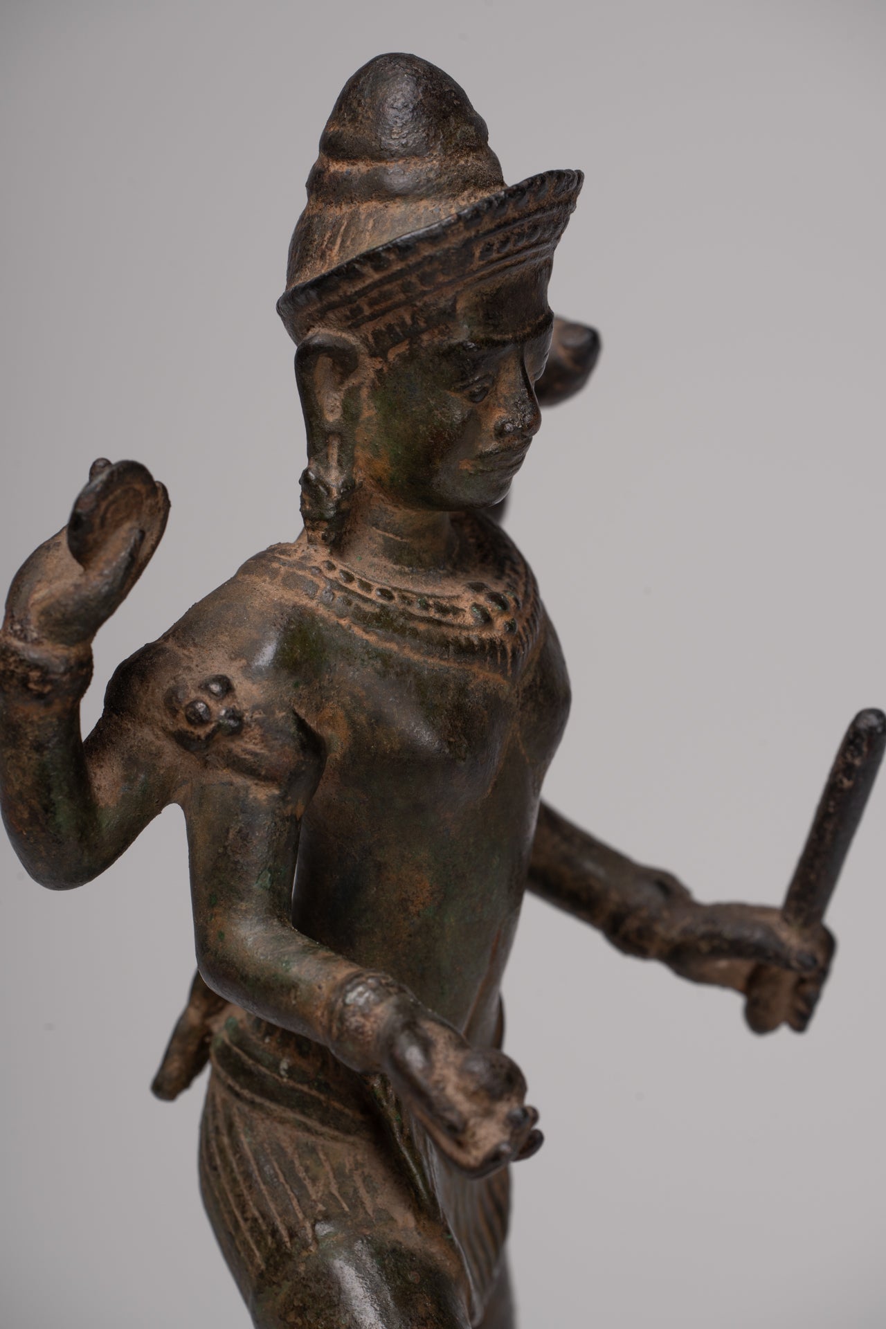 Masterpiece - Antique Khmer Style Bronze Khmer Baphuon Vishnu Statue Riding Garuda - 36cm/14"