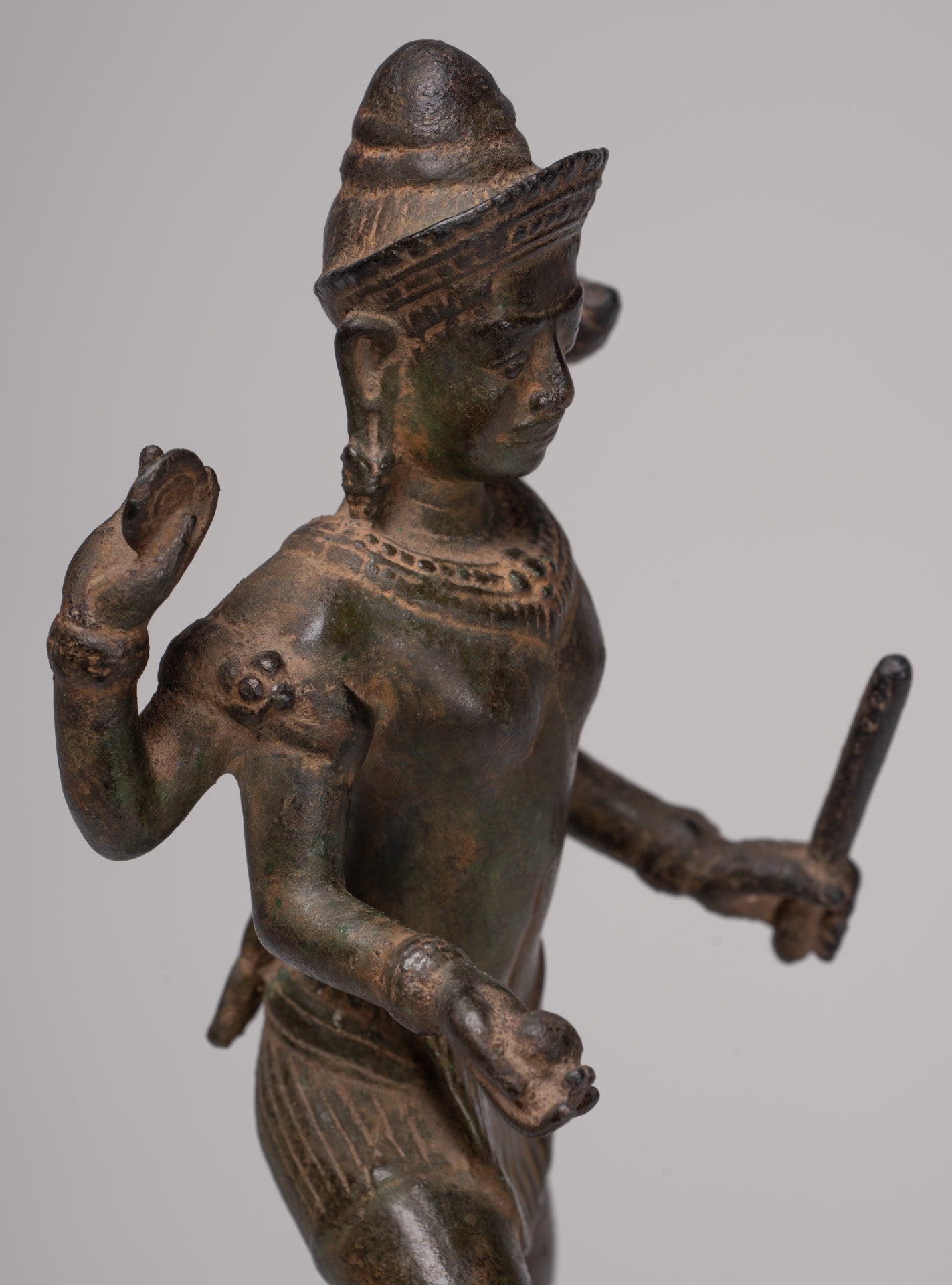 Masterpiece - Antique Khmer Style Bronze Khmer Baphuon Vishnu Statue Riding Garuda - 36cm/14"