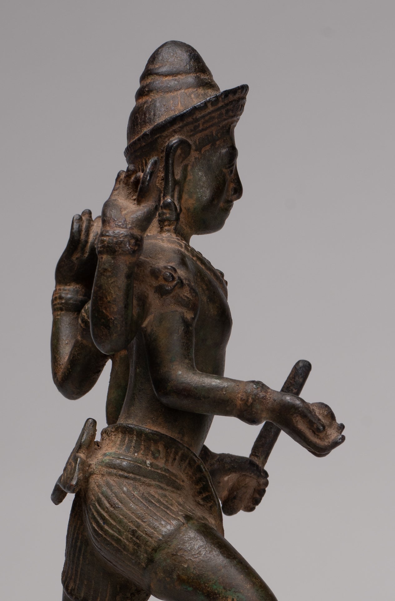 Masterpiece - Antique Khmer Style Bronze Khmer Baphuon Vishnu Statue Riding Garuda - 36cm/14"