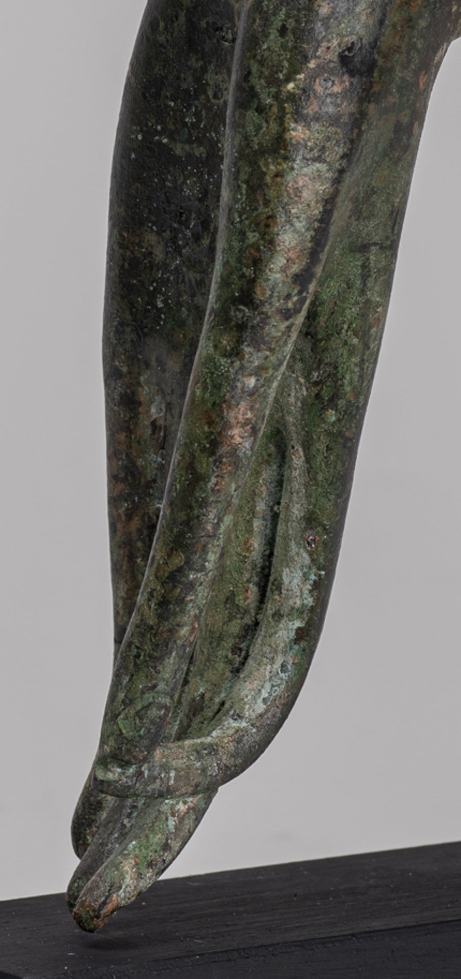 Mounted Antique Thai Style Southeast Asia Bronze Thai Teaching Hand - 19cm/8"