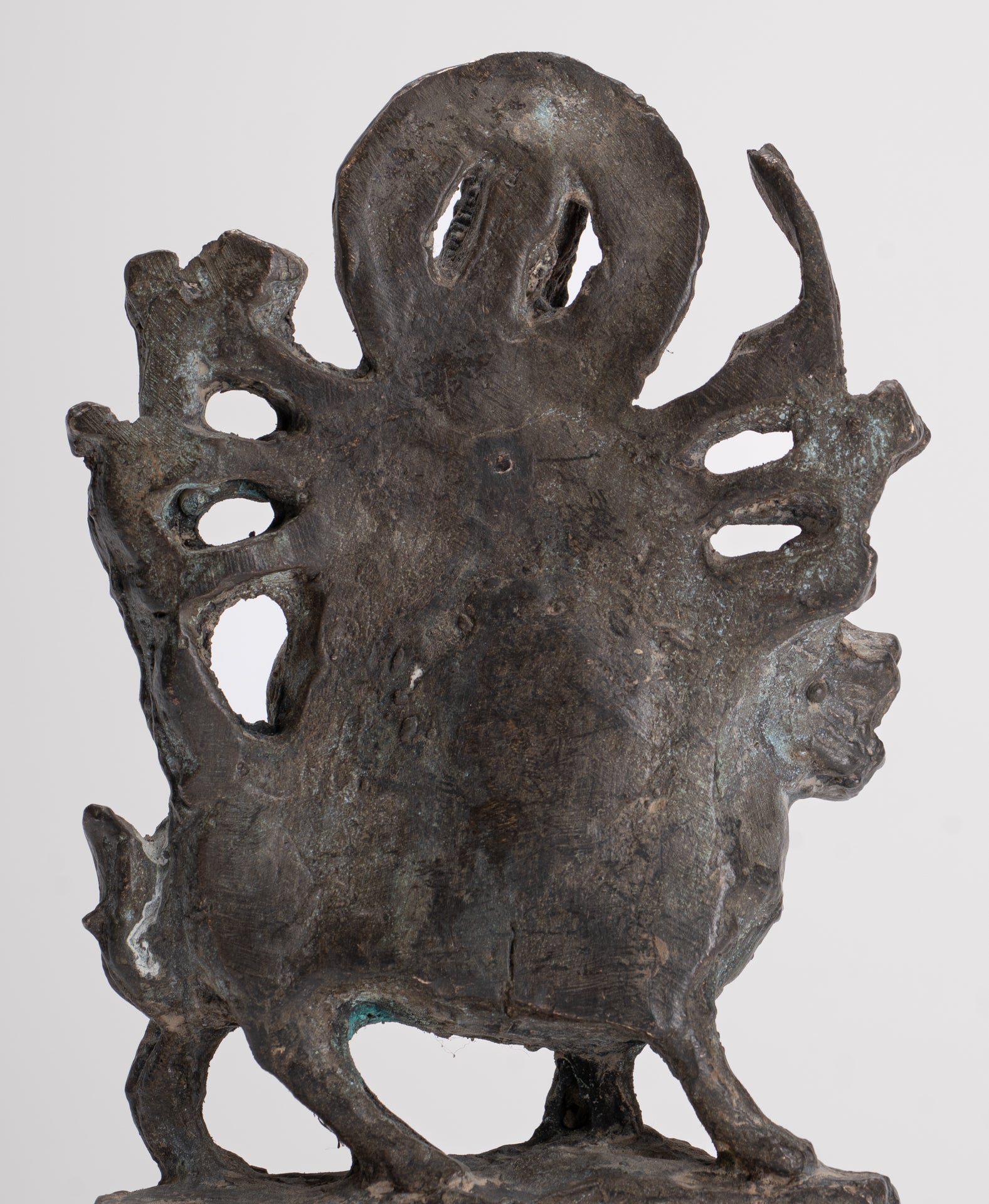 Chandraghanta - Antique Javanese Style Majapahit Chandraghanta Durga Statue - 15cm/6"