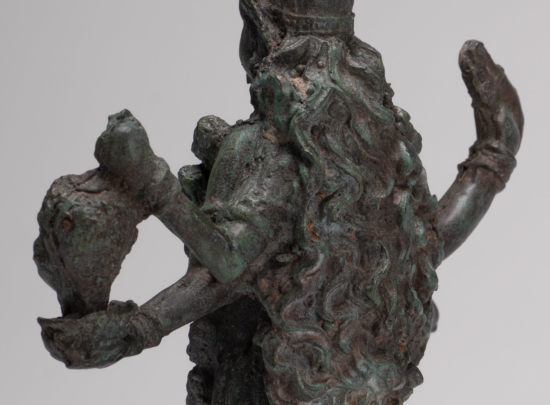 Kali Statue - Antique Indian Style Standing Bronze Kali or Mahakali Statue - 19cm/8"