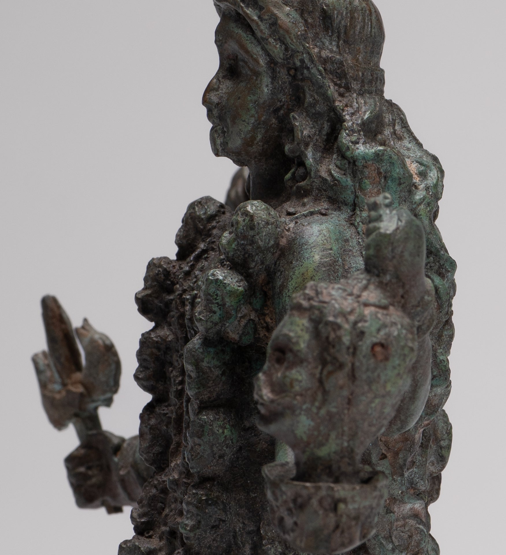 Kali Statue - Antique Indian Style Standing Bronze Kali or Mahakali Statue - 19cm/8"