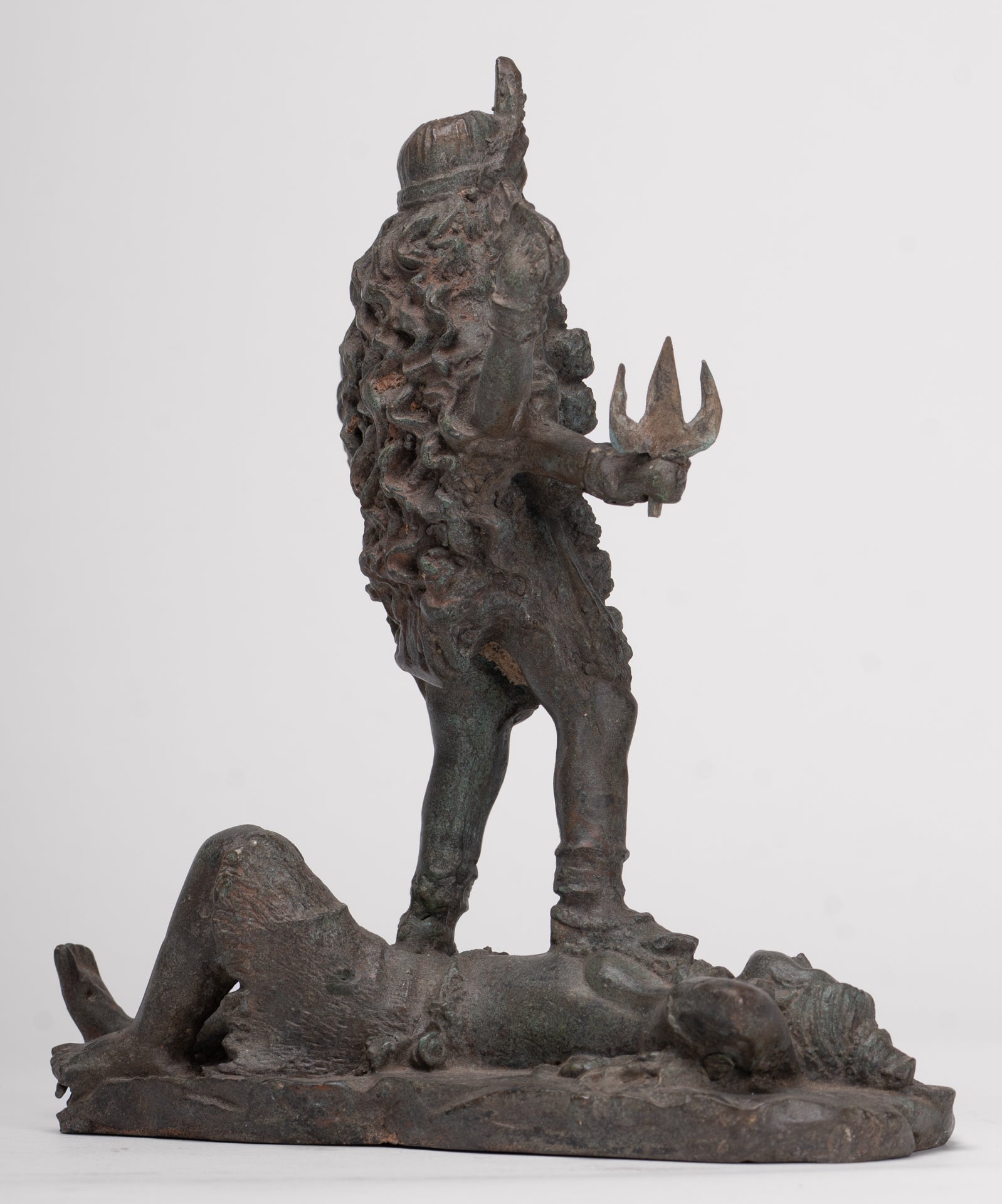Kali Statue - Antique Indian Style Standing Bronze Kali or Mahakali Statue - 19cm/8"