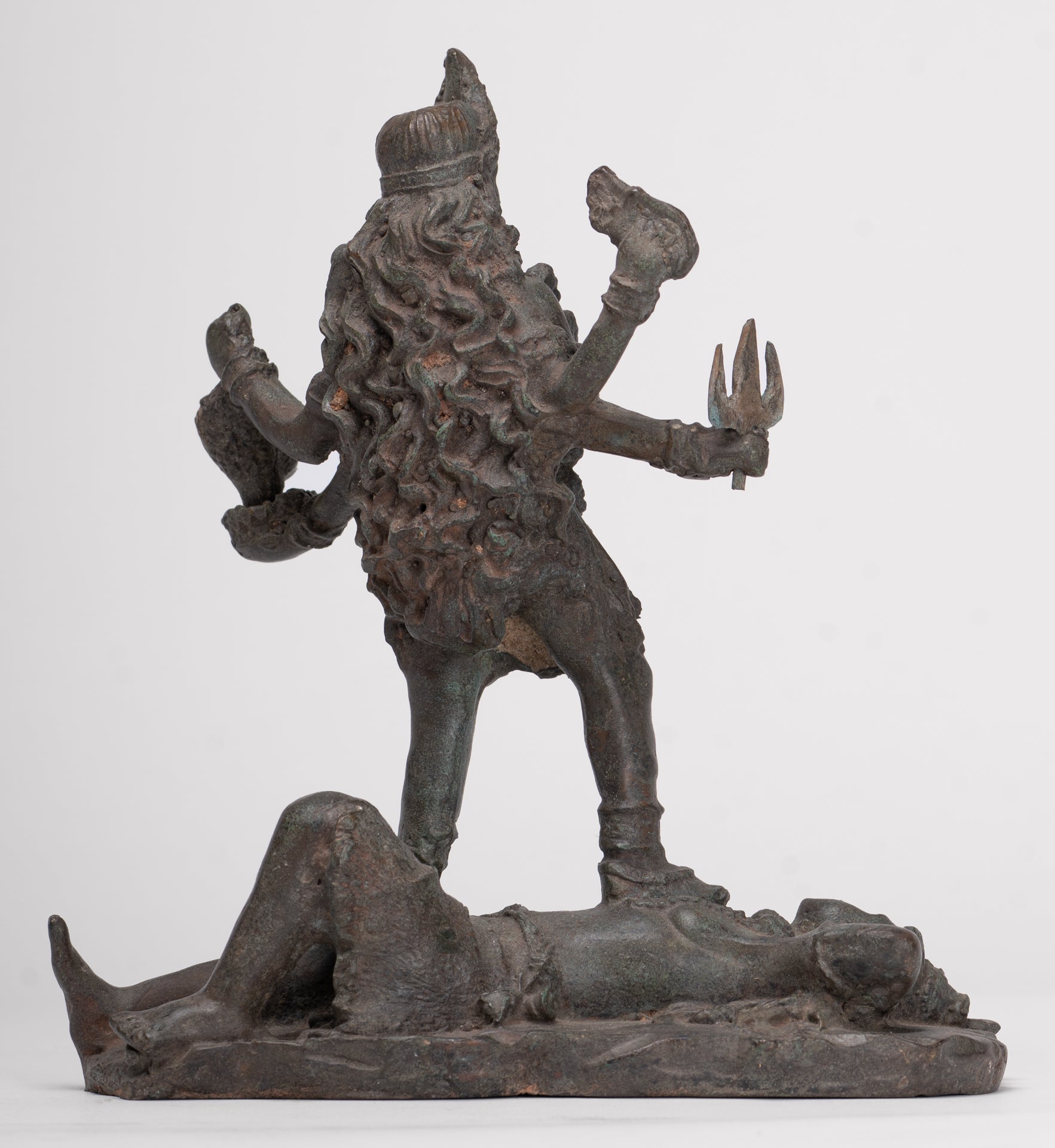 Kali Statue - Antique Indian Style Standing Bronze Kali or Mahakali Statue - 19cm/8"