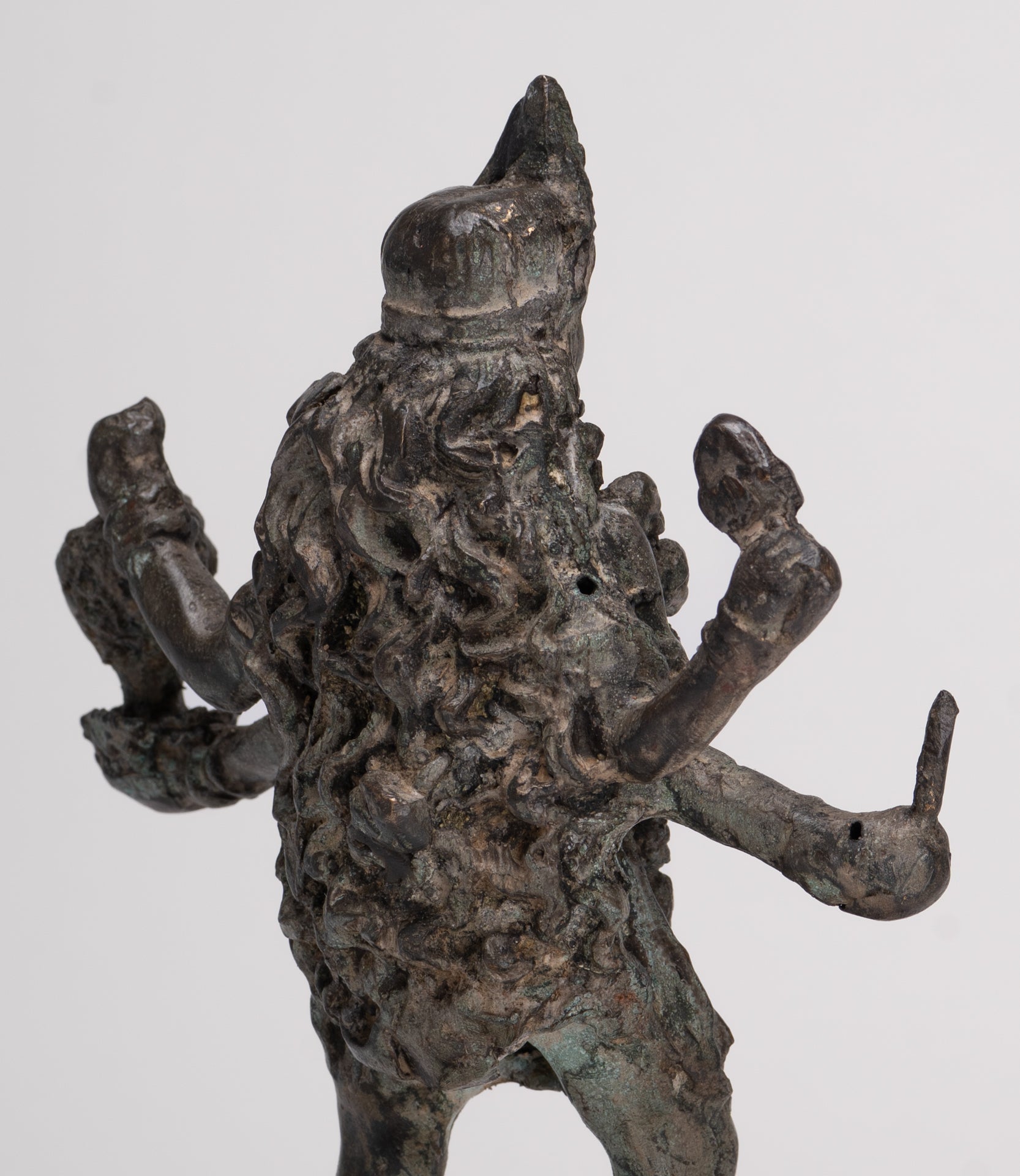 Antique Indian Style Standing Bronze Kali or Mahakali Statue - 19cm/8"