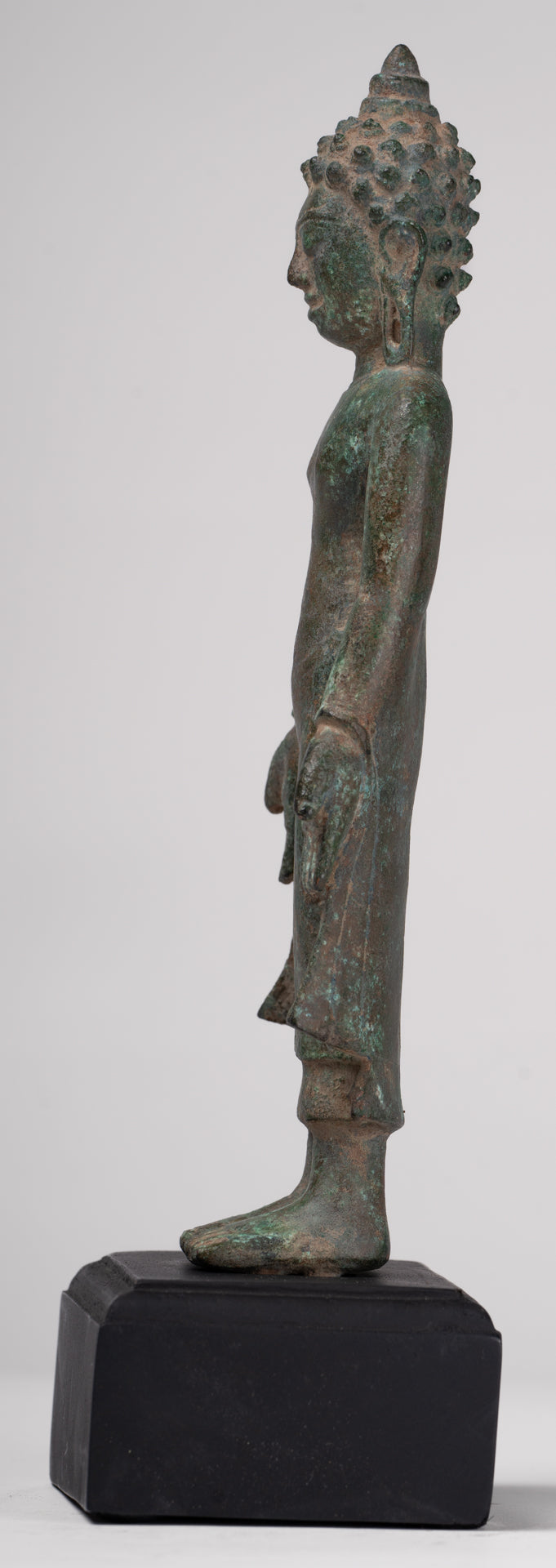 Buddha Statue - Antique Khmer -Stil montiert Bronze Phnom da Stand Buddha Statue - 31cm/12 "