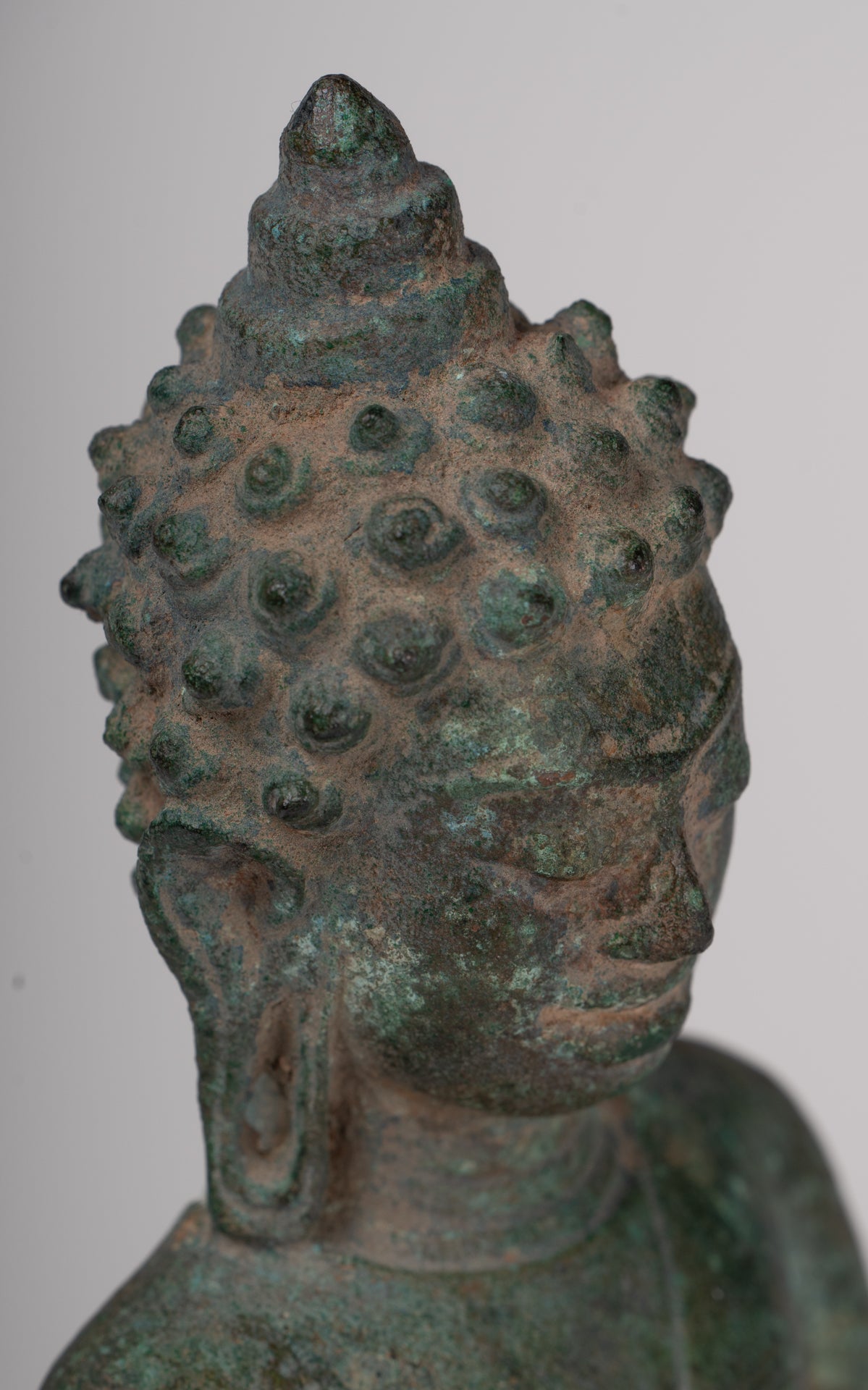 Buddha Statue - Antique Khmer -Stil montiert Bronze Phnom da Stand Buddha Statue - 31cm/12 "