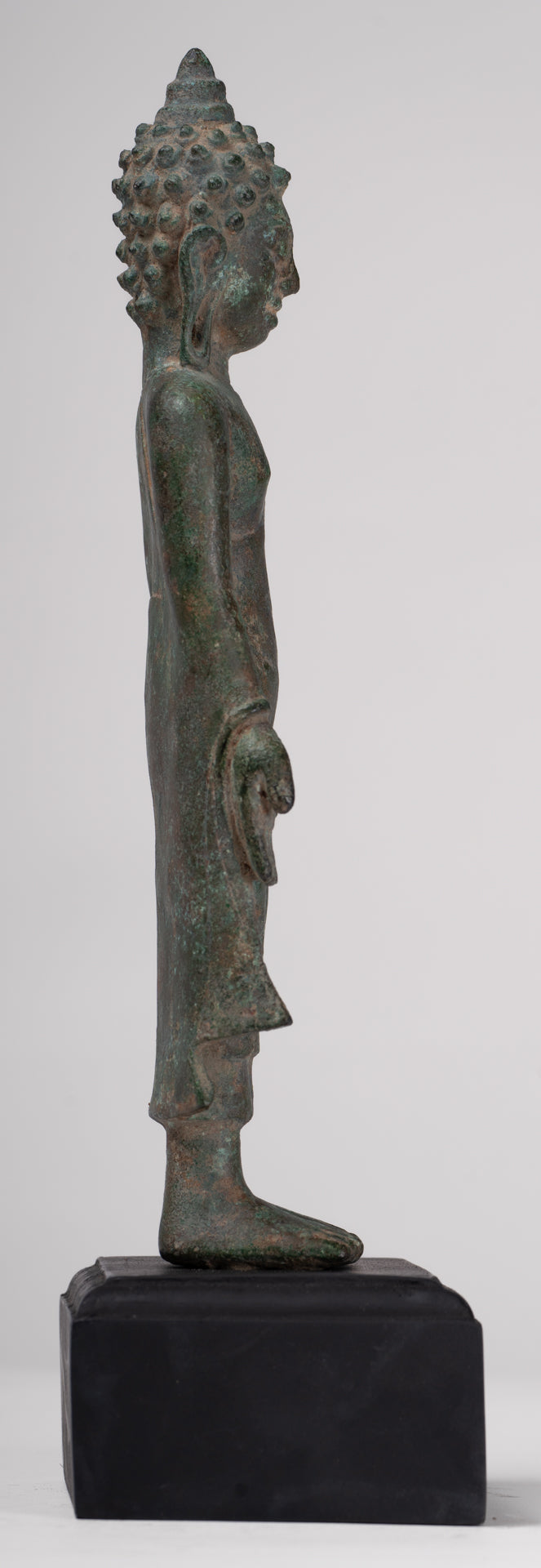 Buddha Statue - Antique Khmer -Stil montiert Bronze Phnom da Stand Buddha Statue - 31cm/12 "