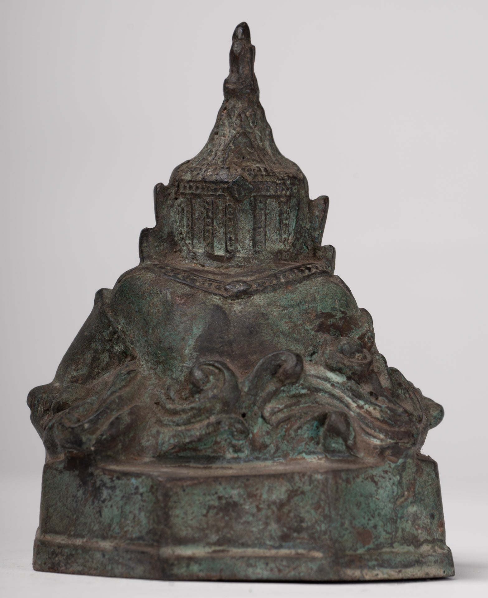 Phra Rahu Statue - Antique Thai Style God of Eclipses and Protection Phra Rahu Statue - 17.5cm/7"