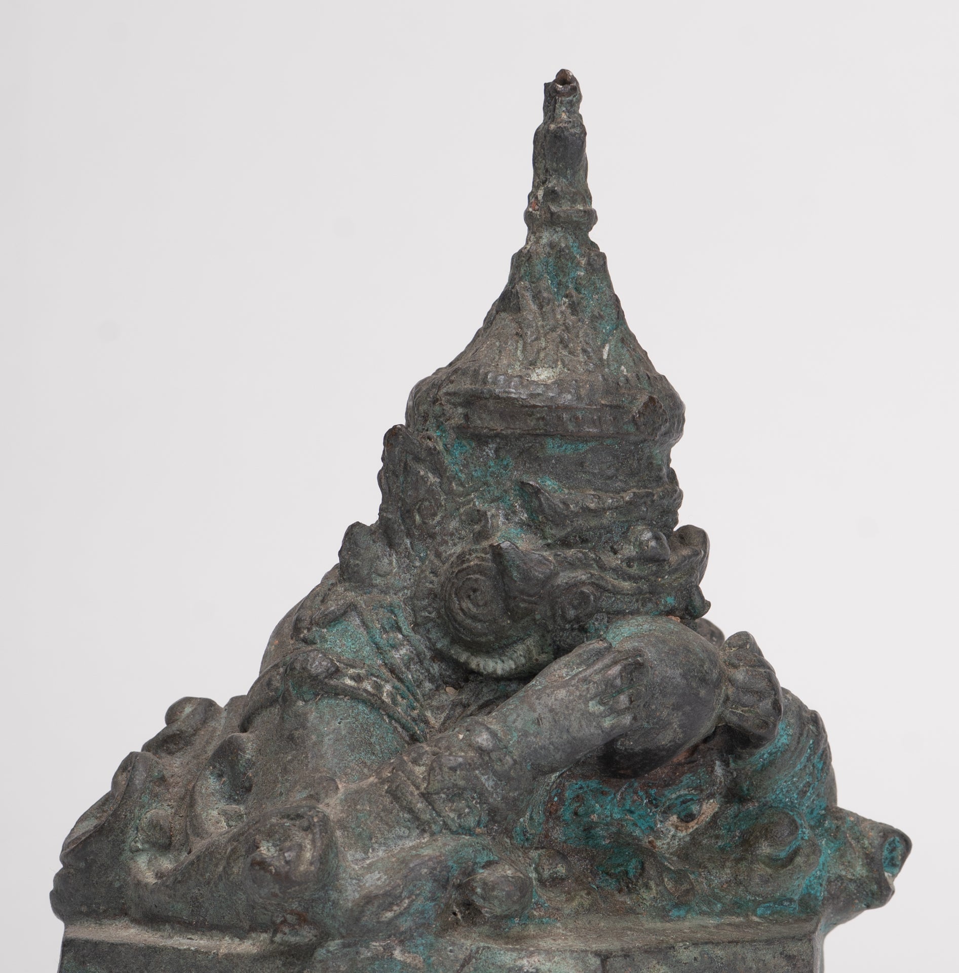 Phra Rahu Statue - Antique Thai Style God of Eclipses and Protection Phra Rahu Statue - 15.5cm/6"