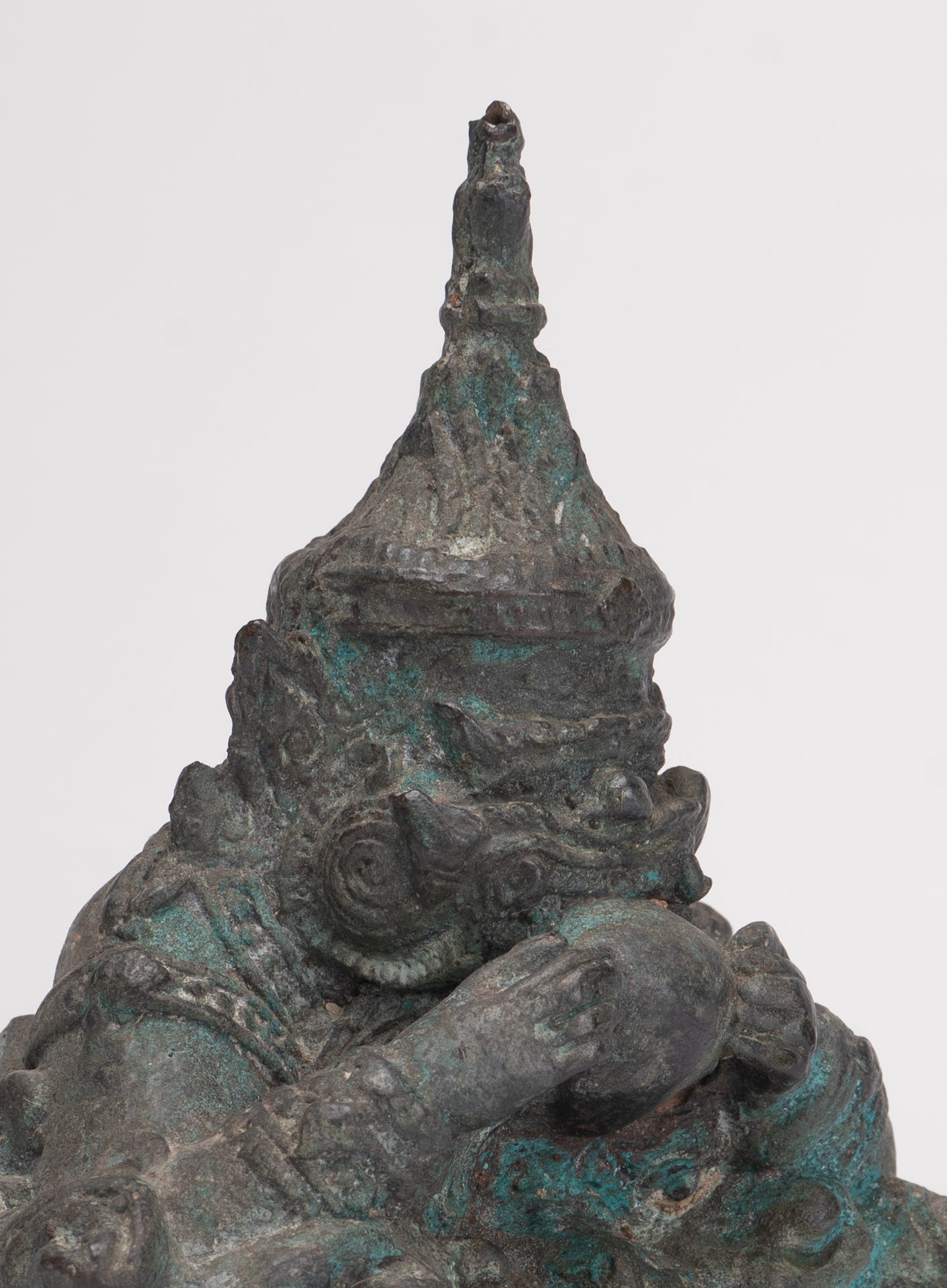 Phra Rahu Statue - Antique Thai Style God of Eclipses and Protection Phra Rahu Statue - 15.5cm/6"